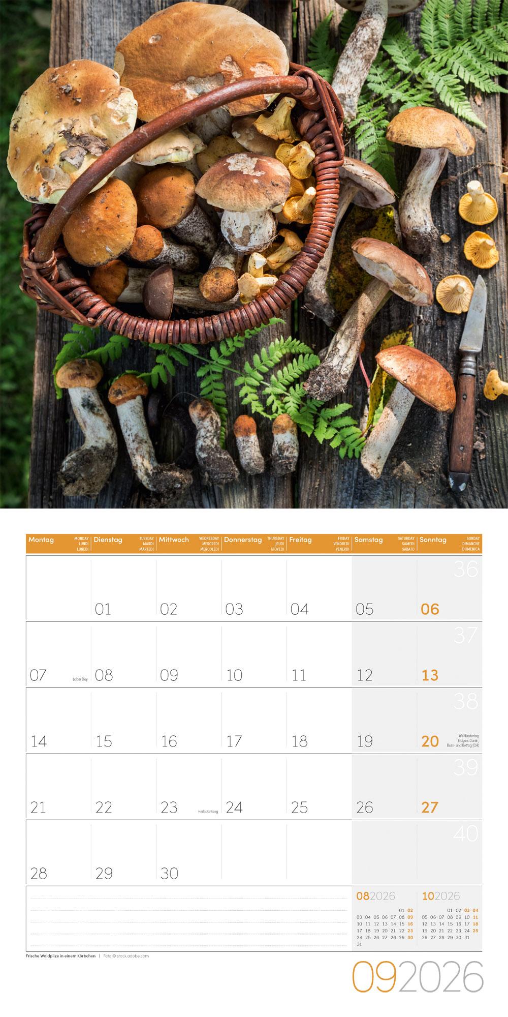 Beispielinhalt (Bild) Food Broschürenkalender 2026 - 30x30 - Art12