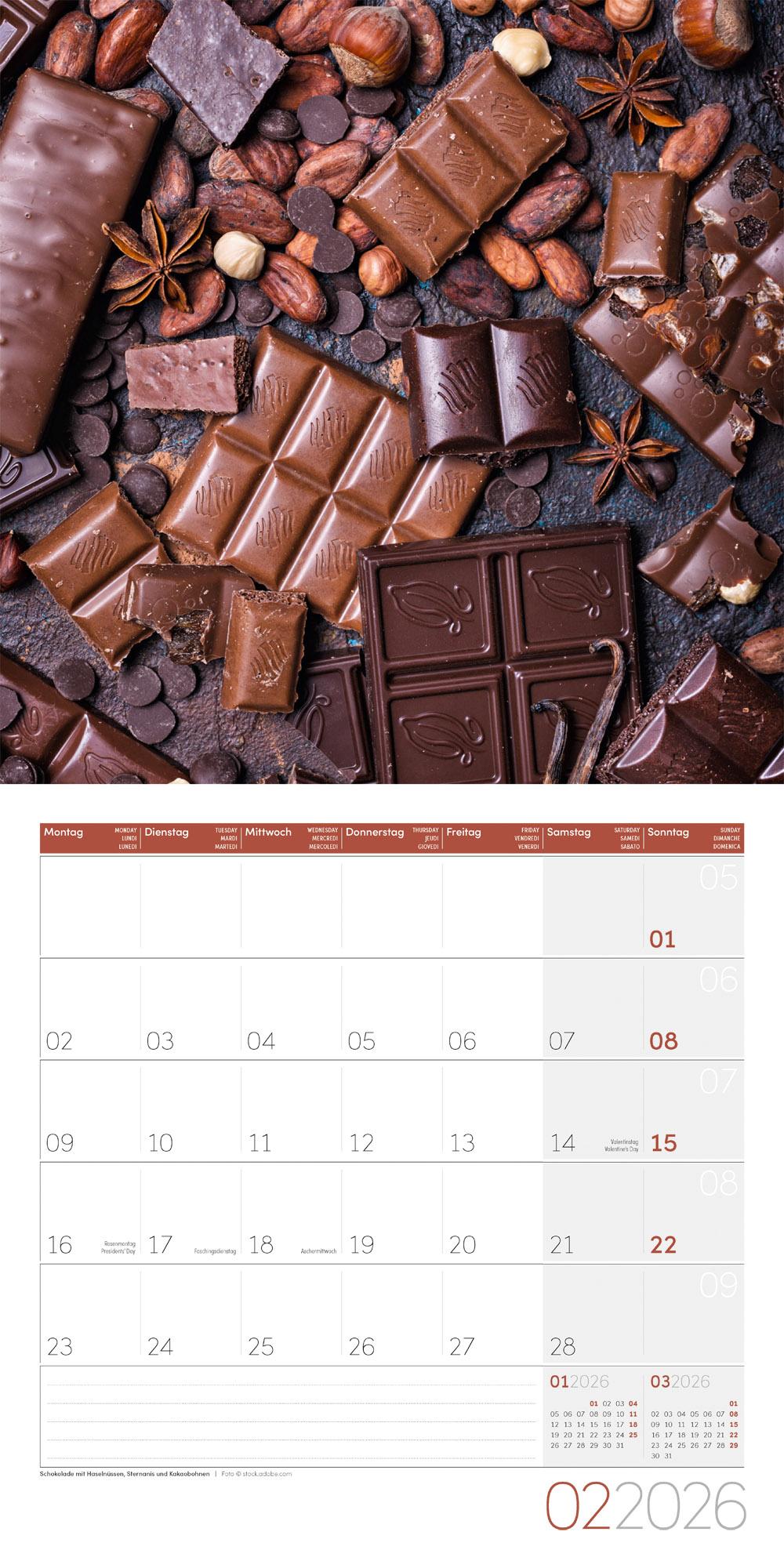 Beispielinhalt (Bild) Food Broschürenkalender 2026 - 30x30 - Art12