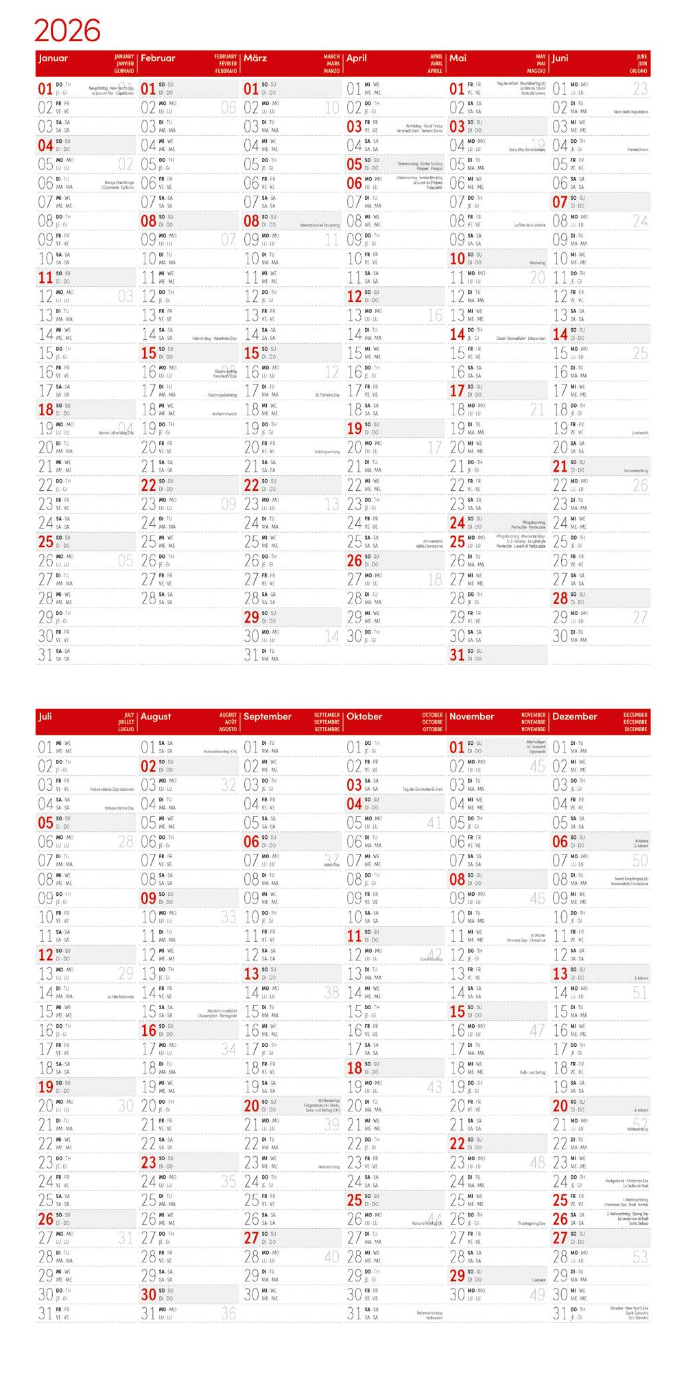 Beispielinhalt (Bild) Food Broschürenkalender 2026 - 30x30 - Art12