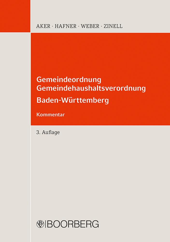 Vorderes Coverbild Gemeindeordnung, Gemeindehaushaltsverordnung Baden-Württemberg