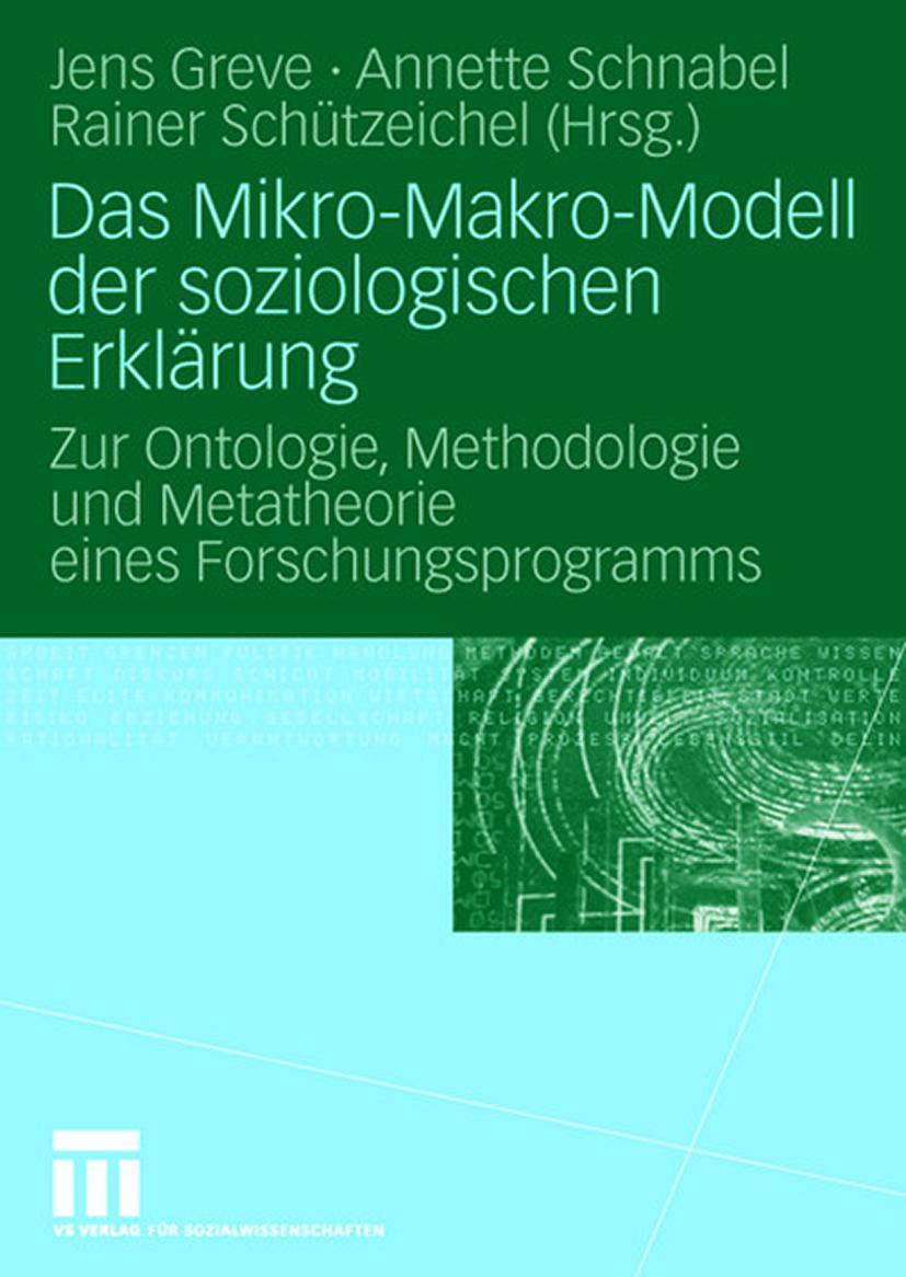 Vorderes Coverbild Das Mikro-Makro-Modell der soziologischen Erklärung
