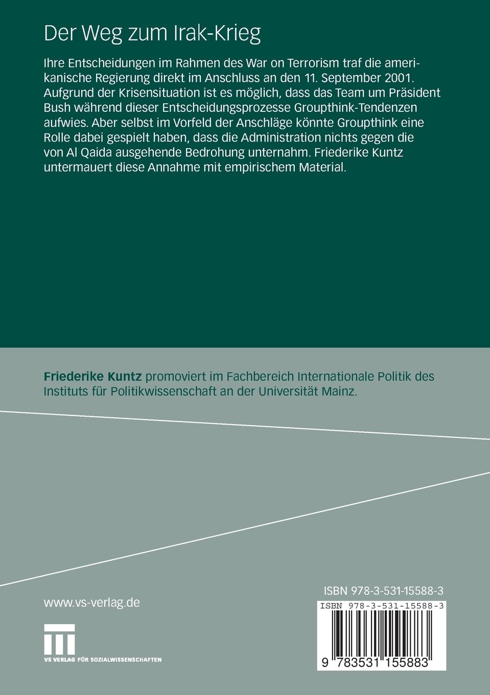 Rückseitencover Der Weg zum Irak-Krieg