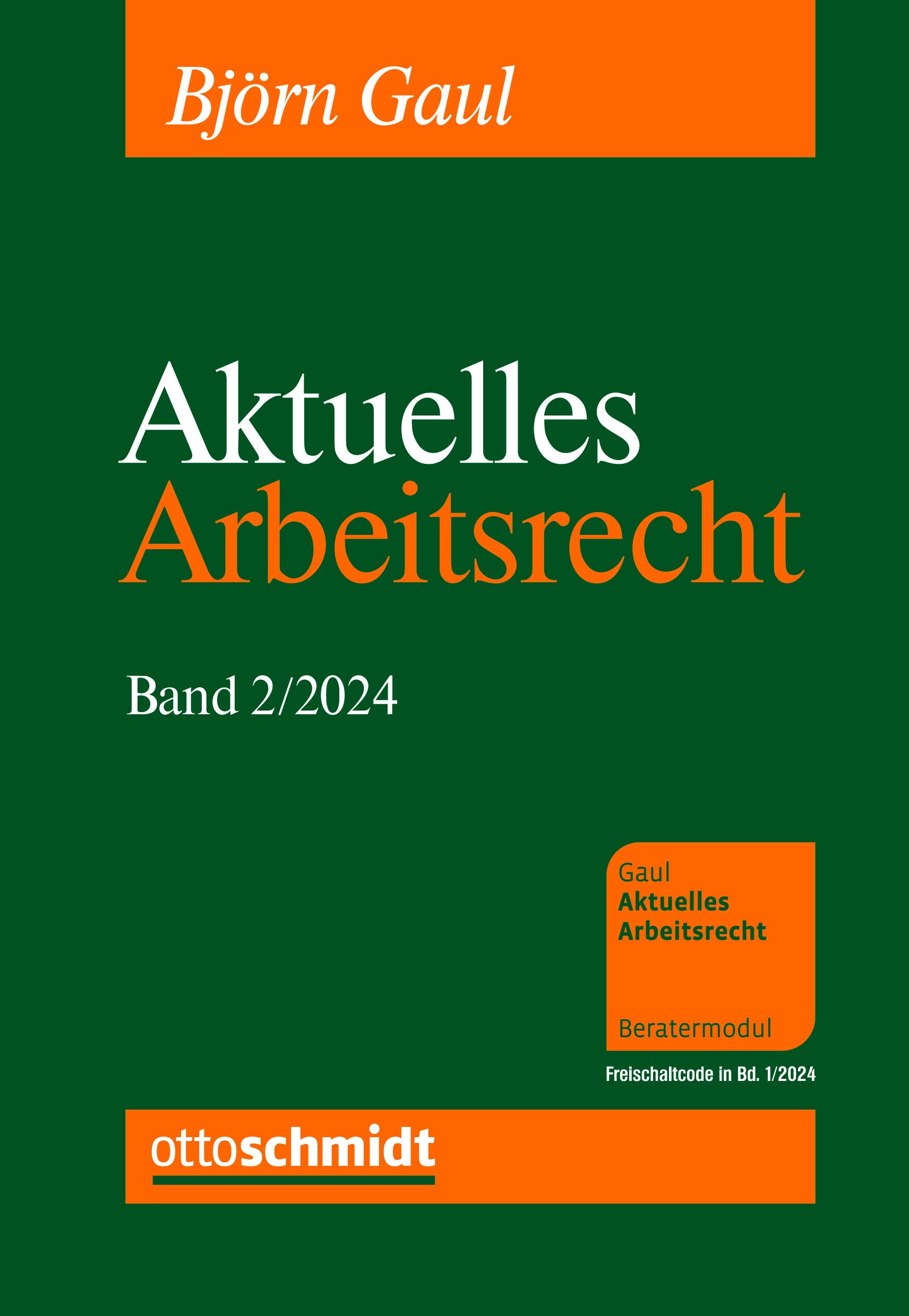 Vorderes Coverbild Aktuelles Arbeitsrecht, Band 2/2024