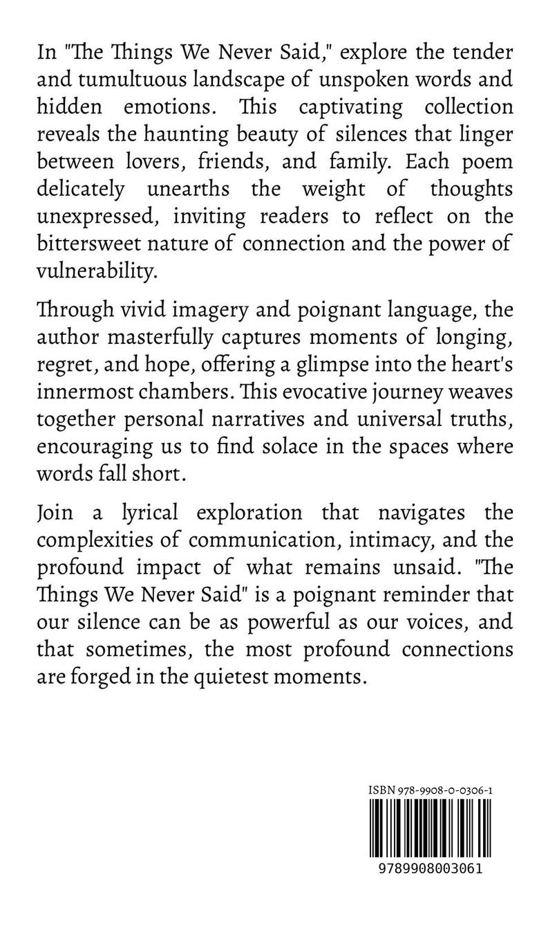 Rückseitencover The Things We Never Said