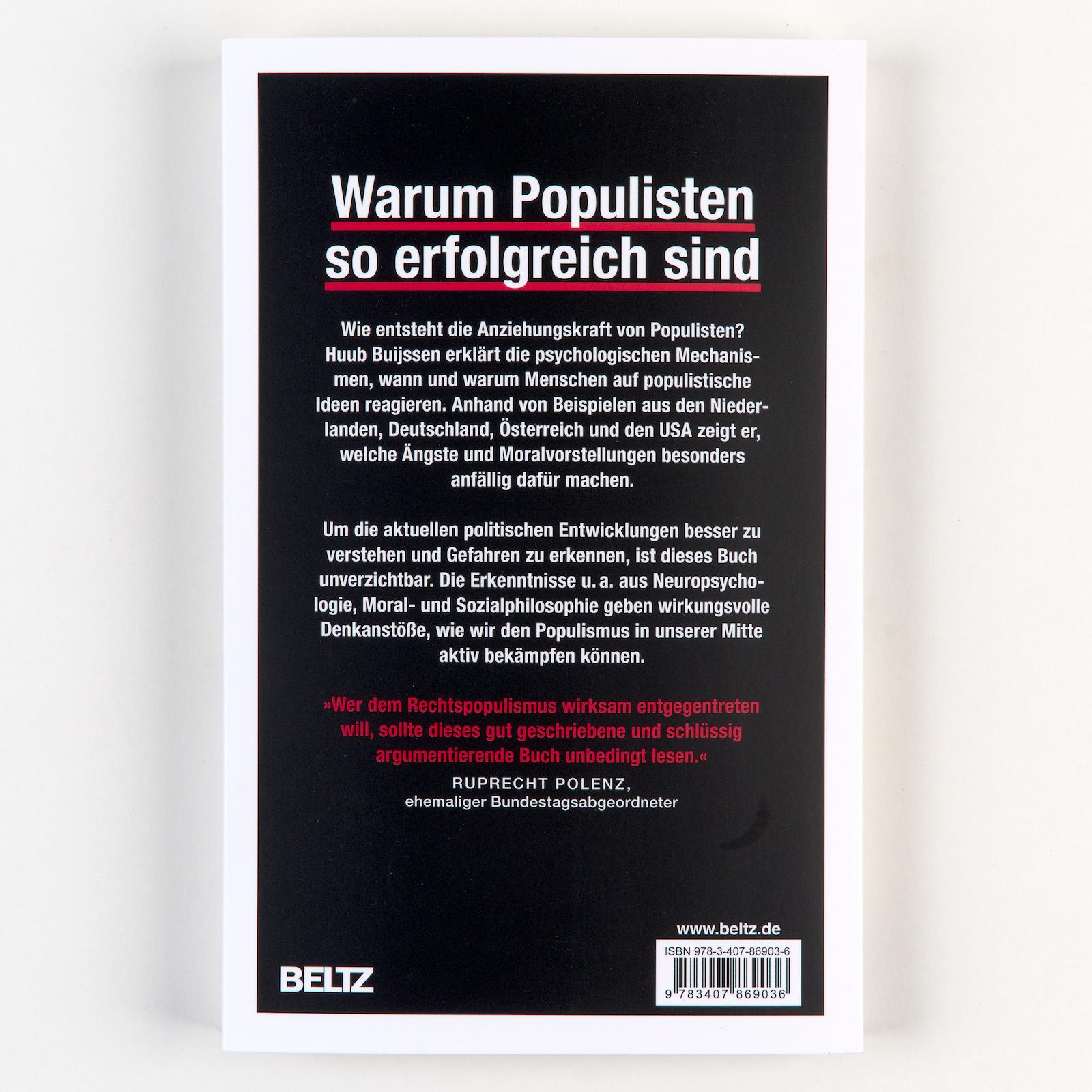 Rückseitencover Die Psychologie des Populismus