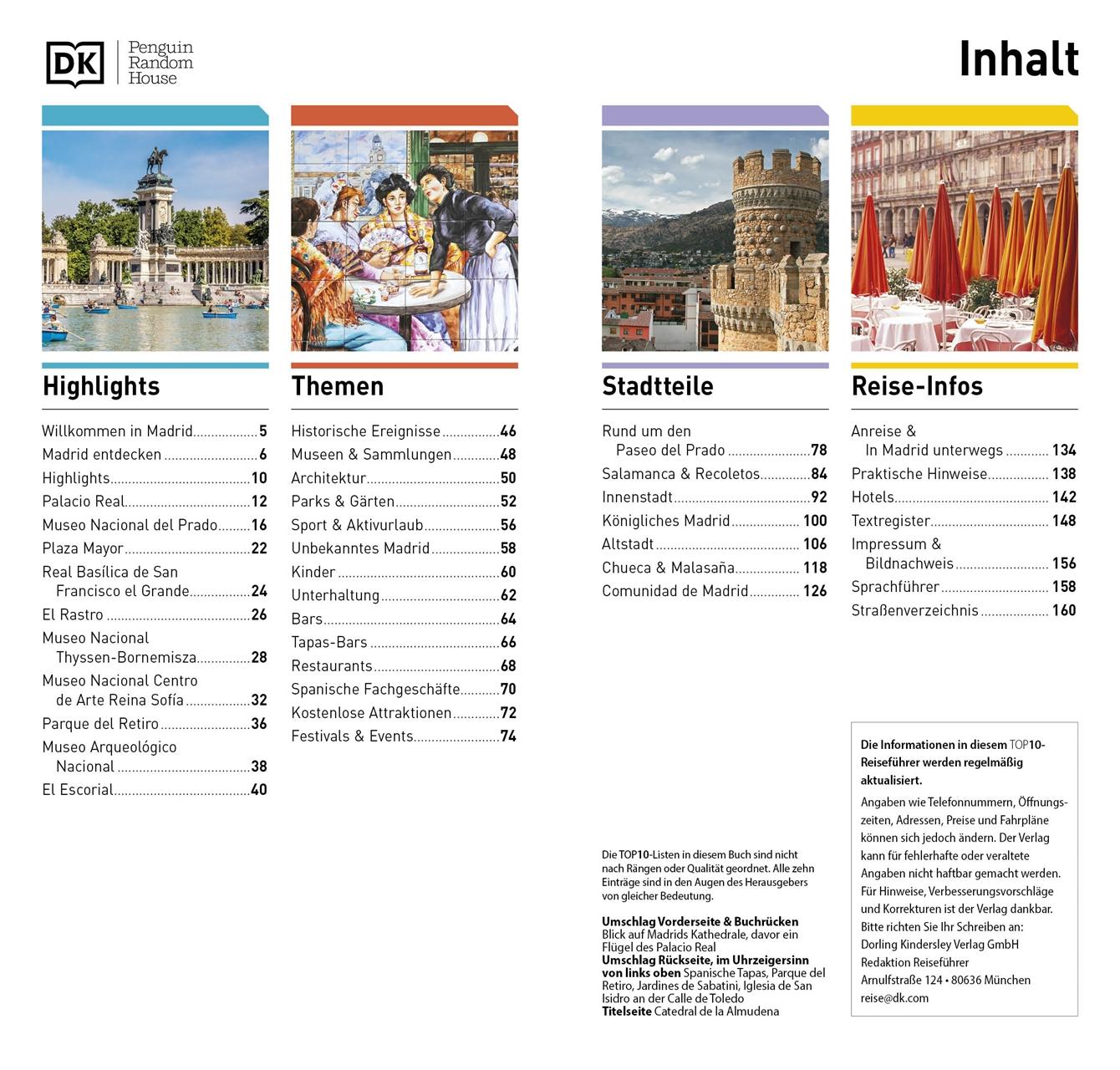 Beispielinhalt (Bild) TOP10 Reiseführer Madrid