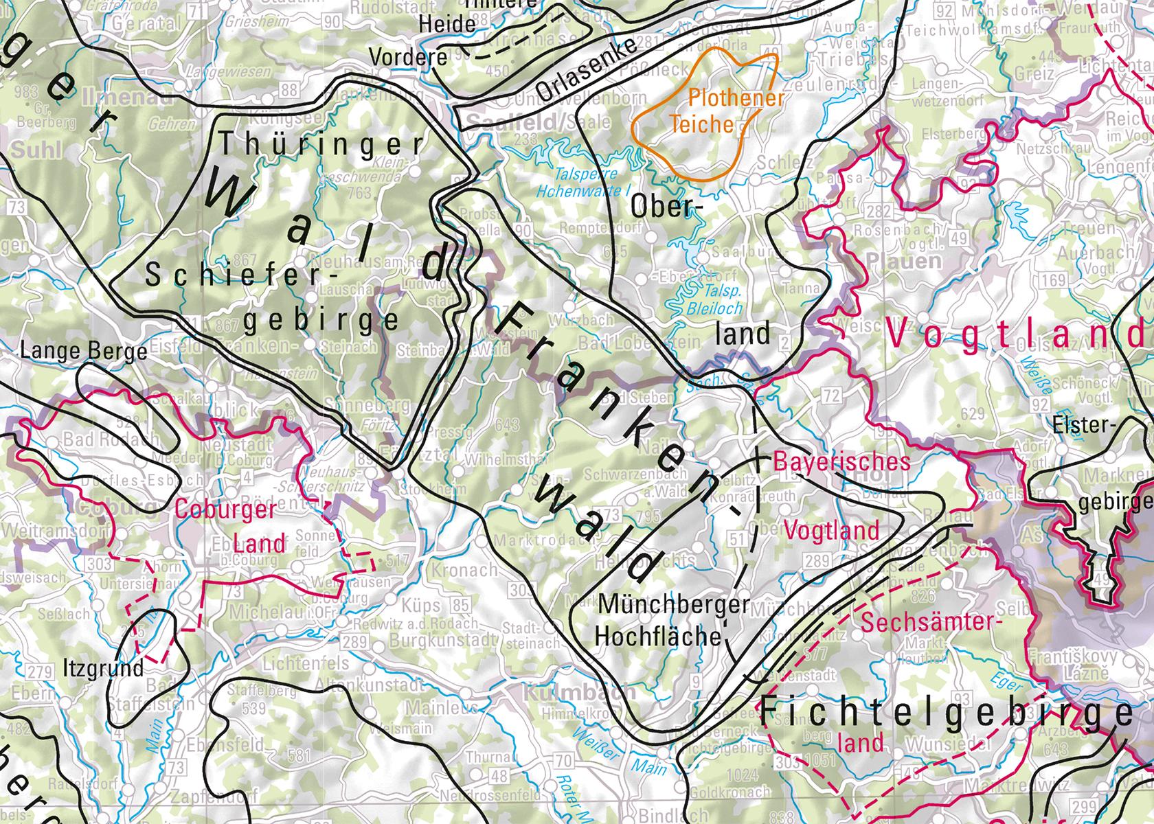 Beispielinhalt (Bild) Deutschland auf einen Blick! Landschaftskarte 1:750 000