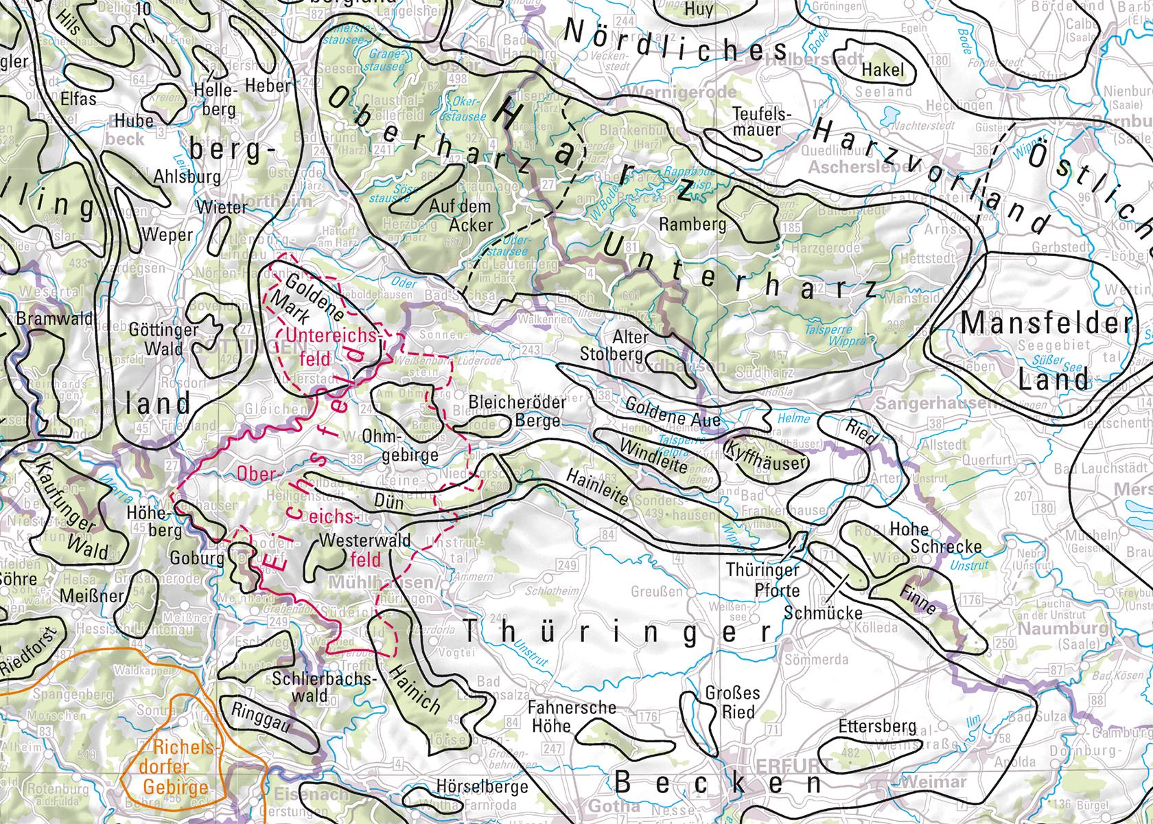 Beispielinhalt (Bild) Deutschland Landschaftskarte