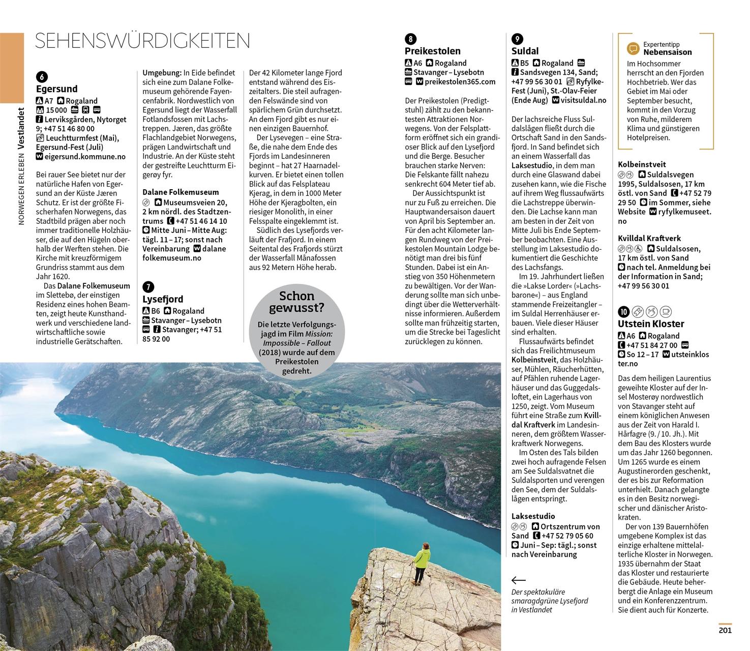 Beispielinhalt (Bild) Vis-à-Vis Reiseführer Norwegen