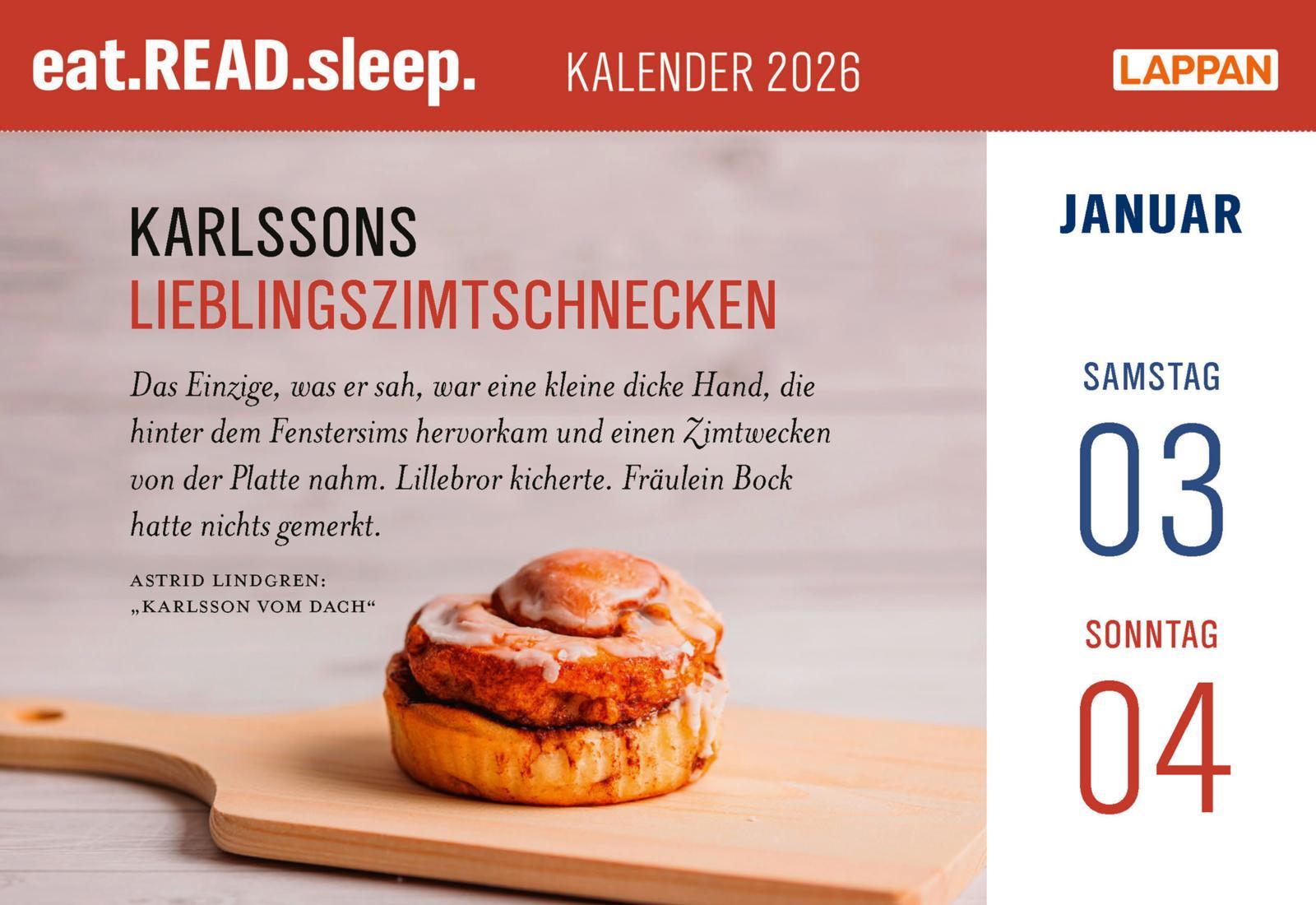 Beispielinhalt (Bild) eat.READ.sleep Tageskalender 2026