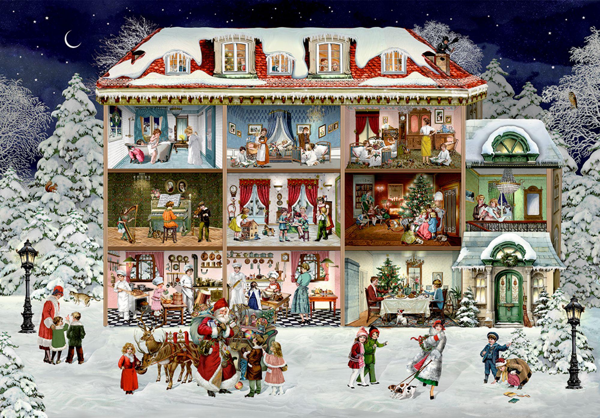 Beispielinhalt (Bild) Puzzle-Adventskalender - Unser wunderbares Weihnachtshaus