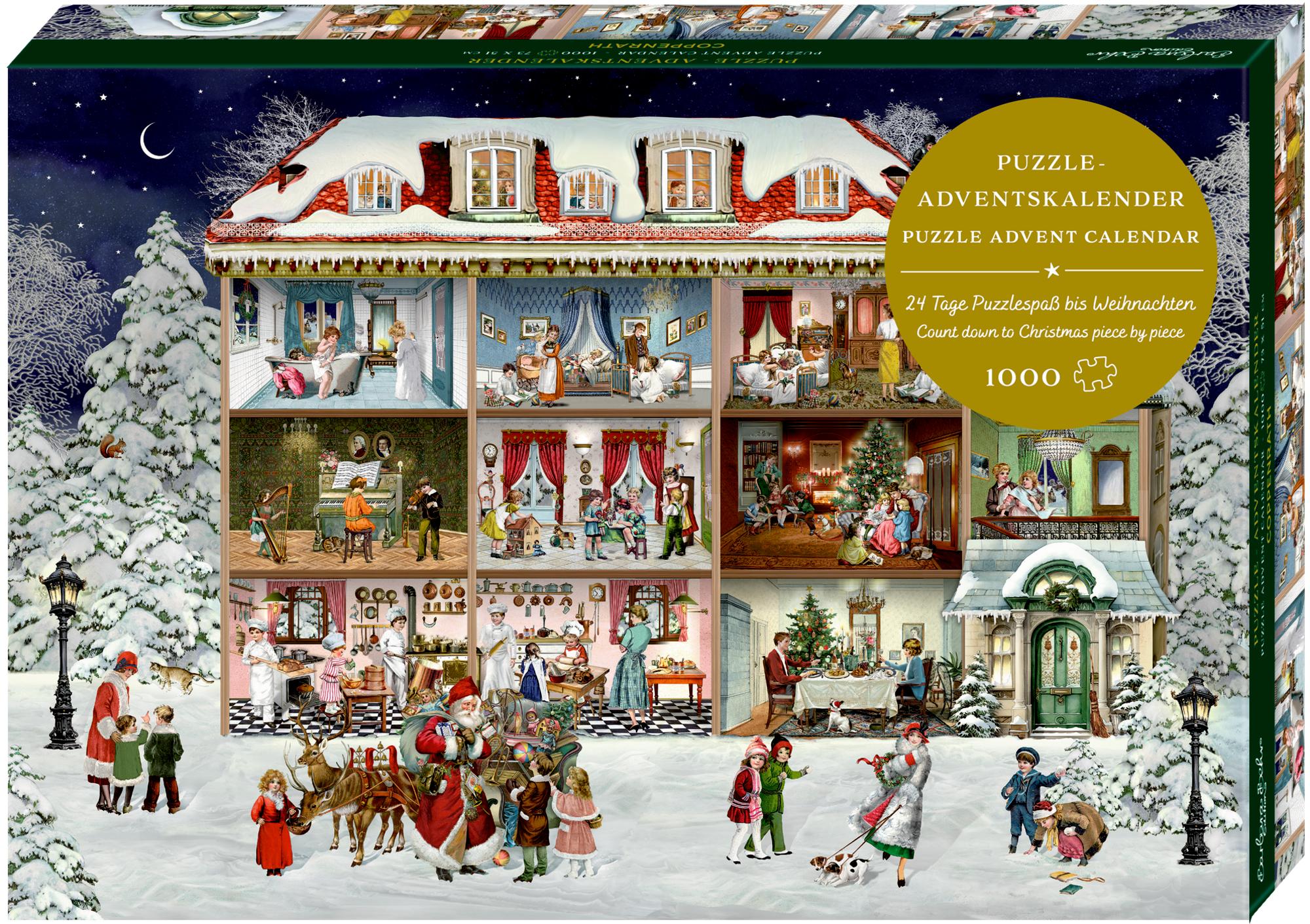 Vorderes Coverbild Puzzle-Adventskalender - Unser wunderbares Weihnachtshaus