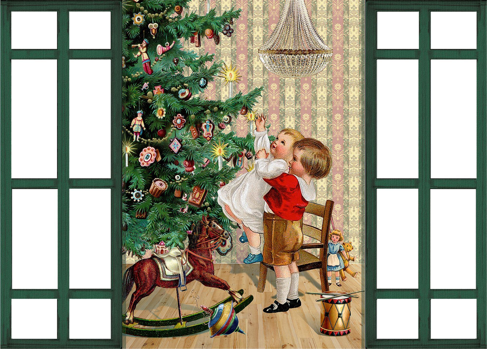 Beispielinhalt (Bild) Mini-Adventskalender - Nostalgische Adventsfenster