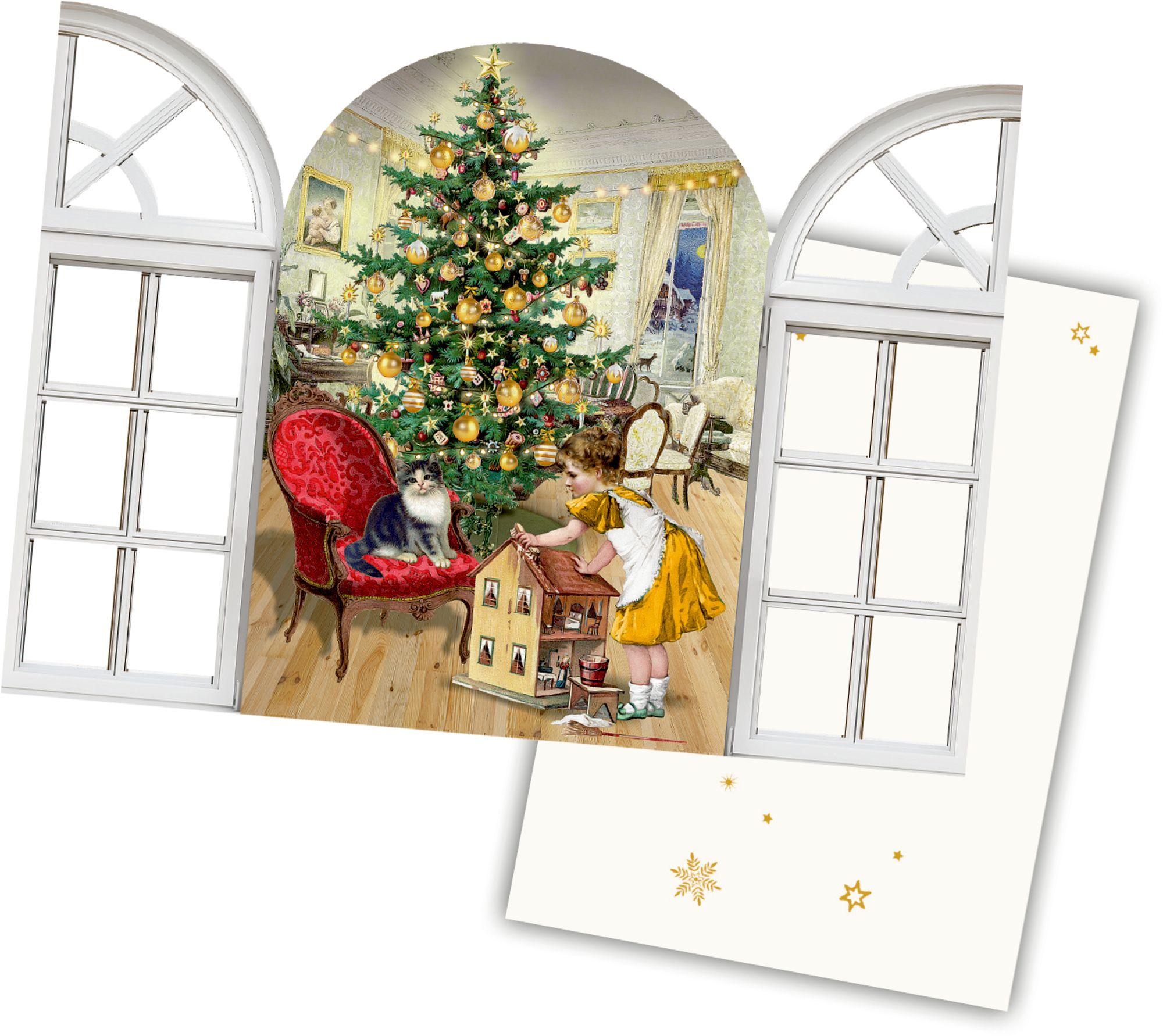 Beispielinhalt (Bild) Mini-Adventskalender - Nostalgische Adventsfenster