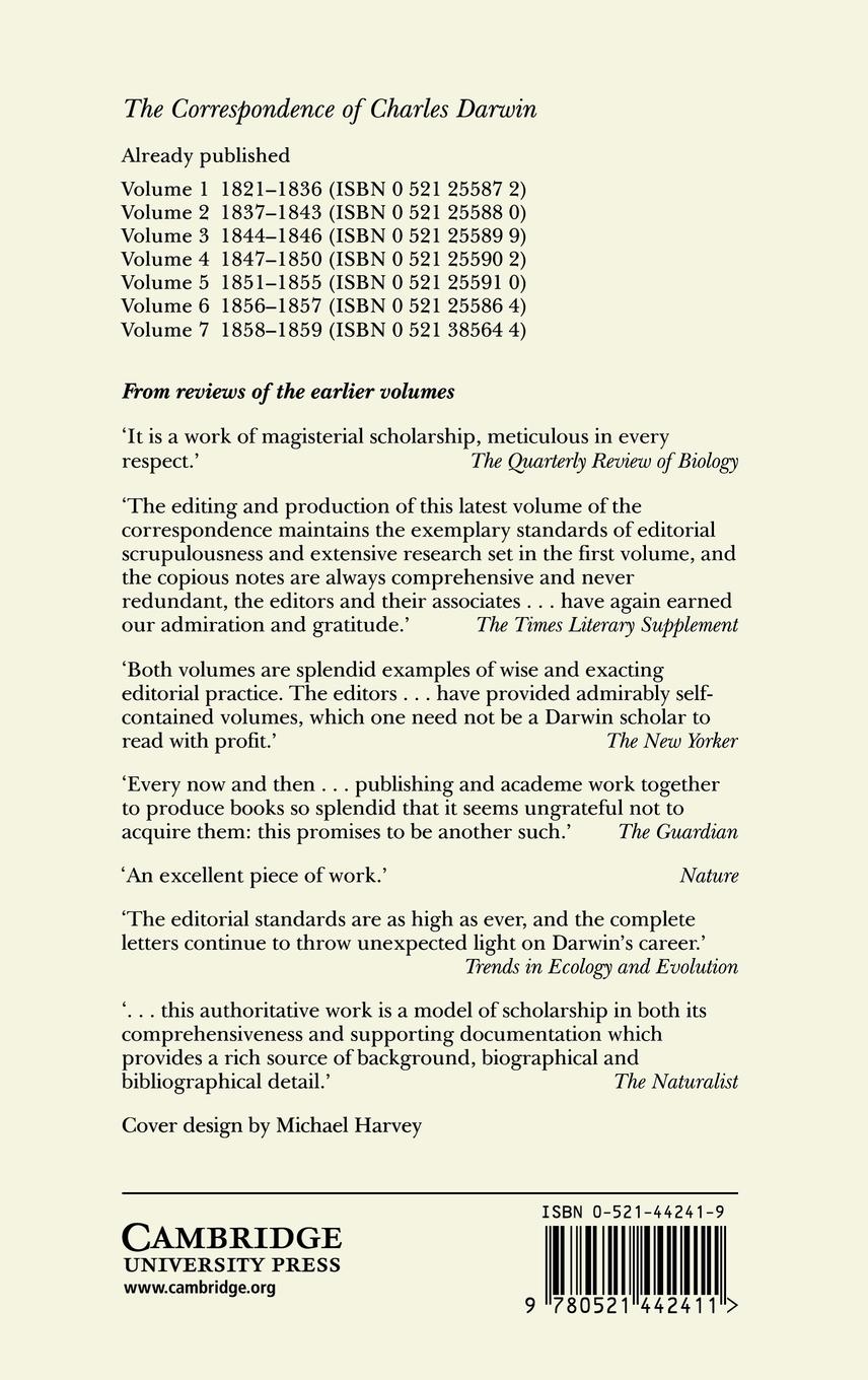 Rückseitencover The Correspondence of Charles Darwin