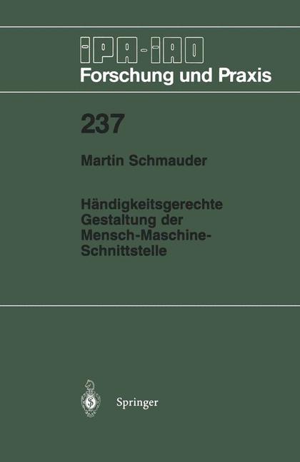 Vorderes Coverbild Händigkeitsgerechte Gestaltung der Mensch-Maschine-Schnittstelle