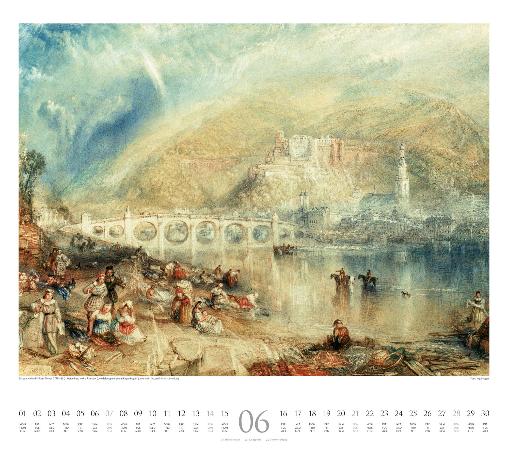 Beispielinhalt (Bild) William Turner Kalender 2026