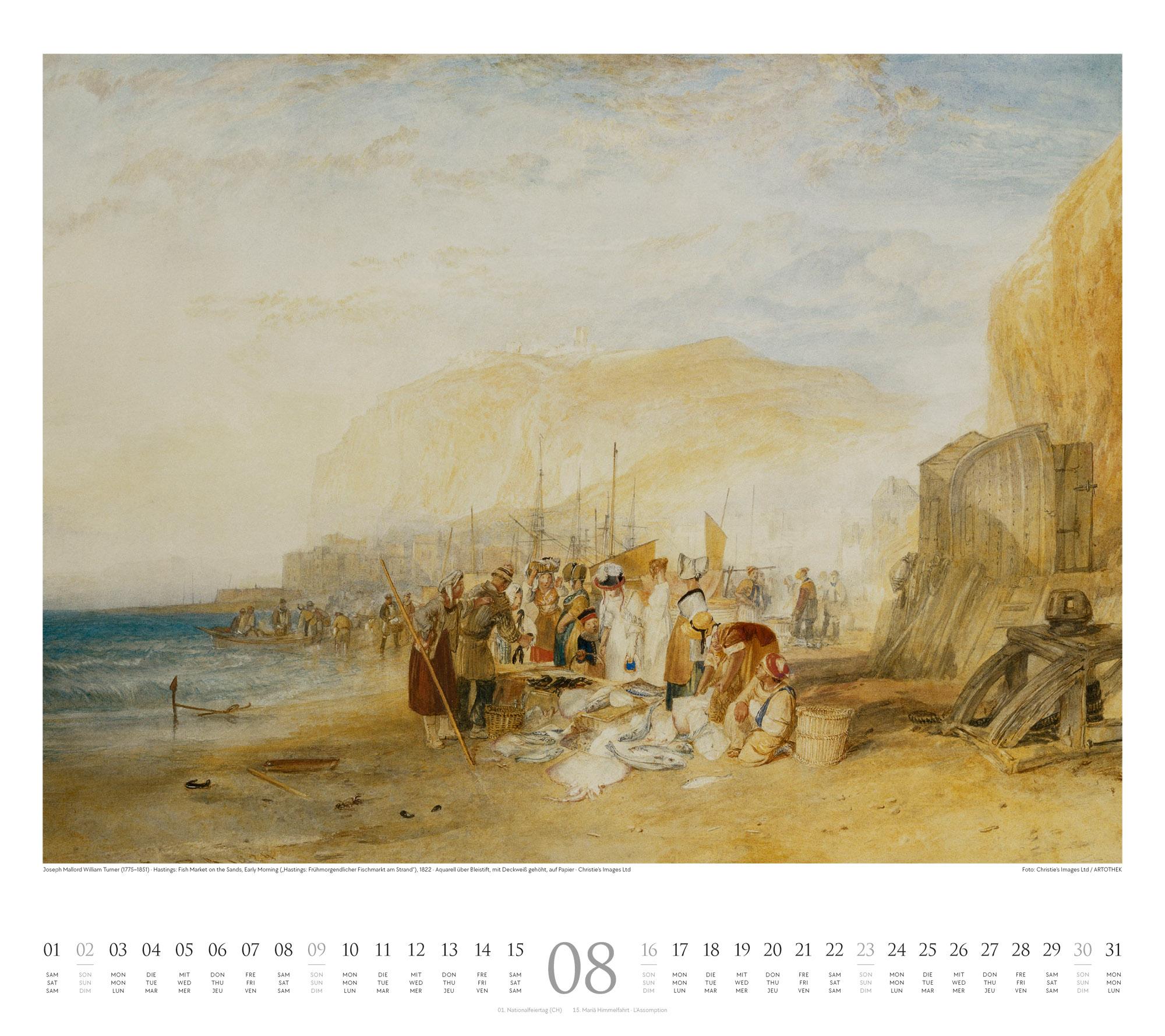 Beispielinhalt (Bild) William Turner Kalender 2026