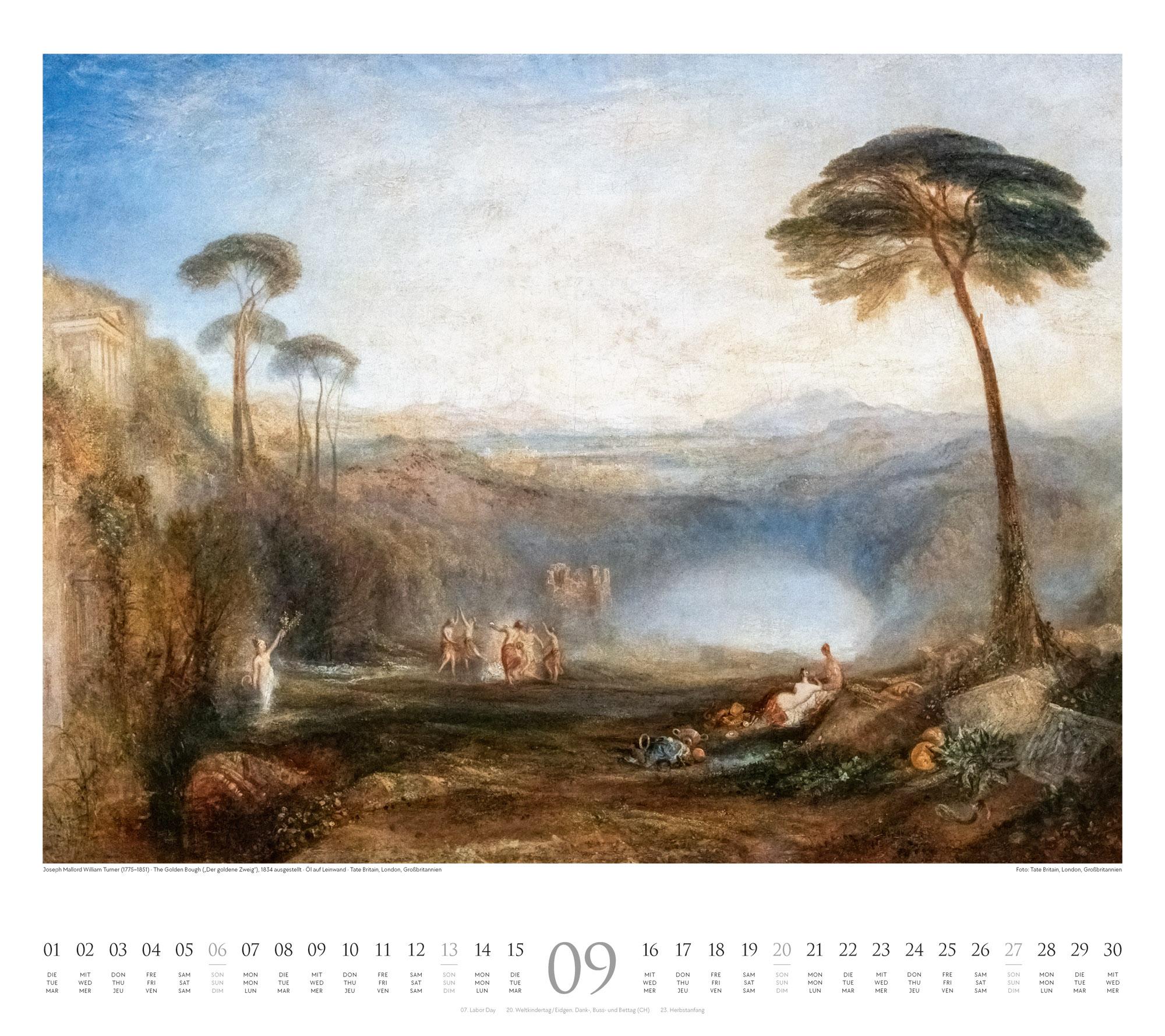 Beispielinhalt (Bild) William Turner Kalender 2026
