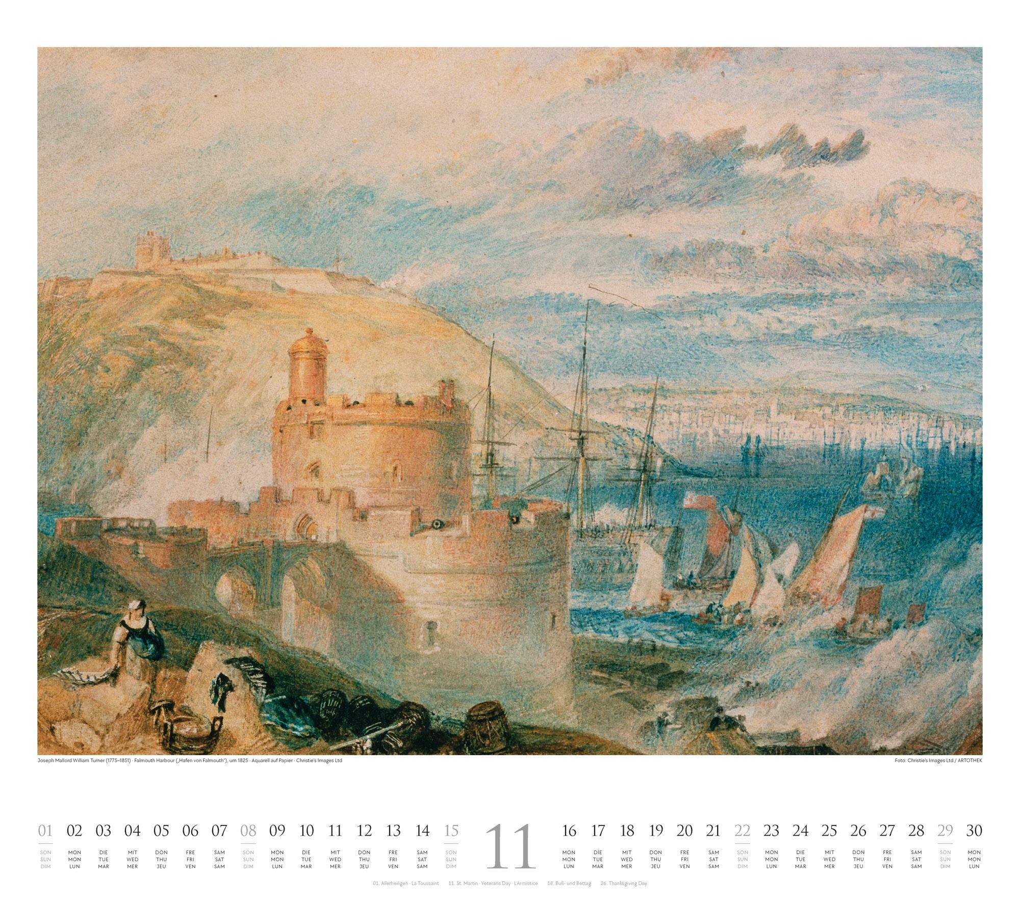 Beispielinhalt (Bild) William Turner Kalender 2026