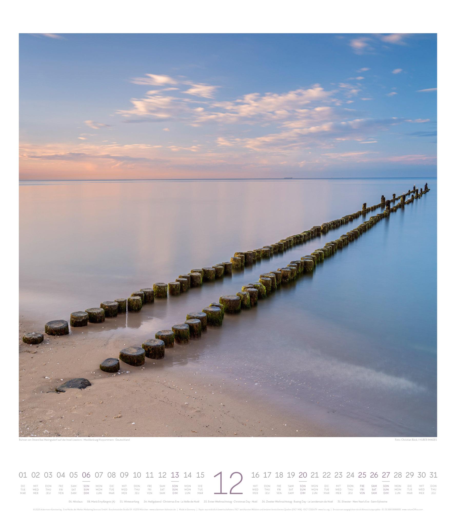 Beispielinhalt (Bild) Meeresstille Kalender 2026