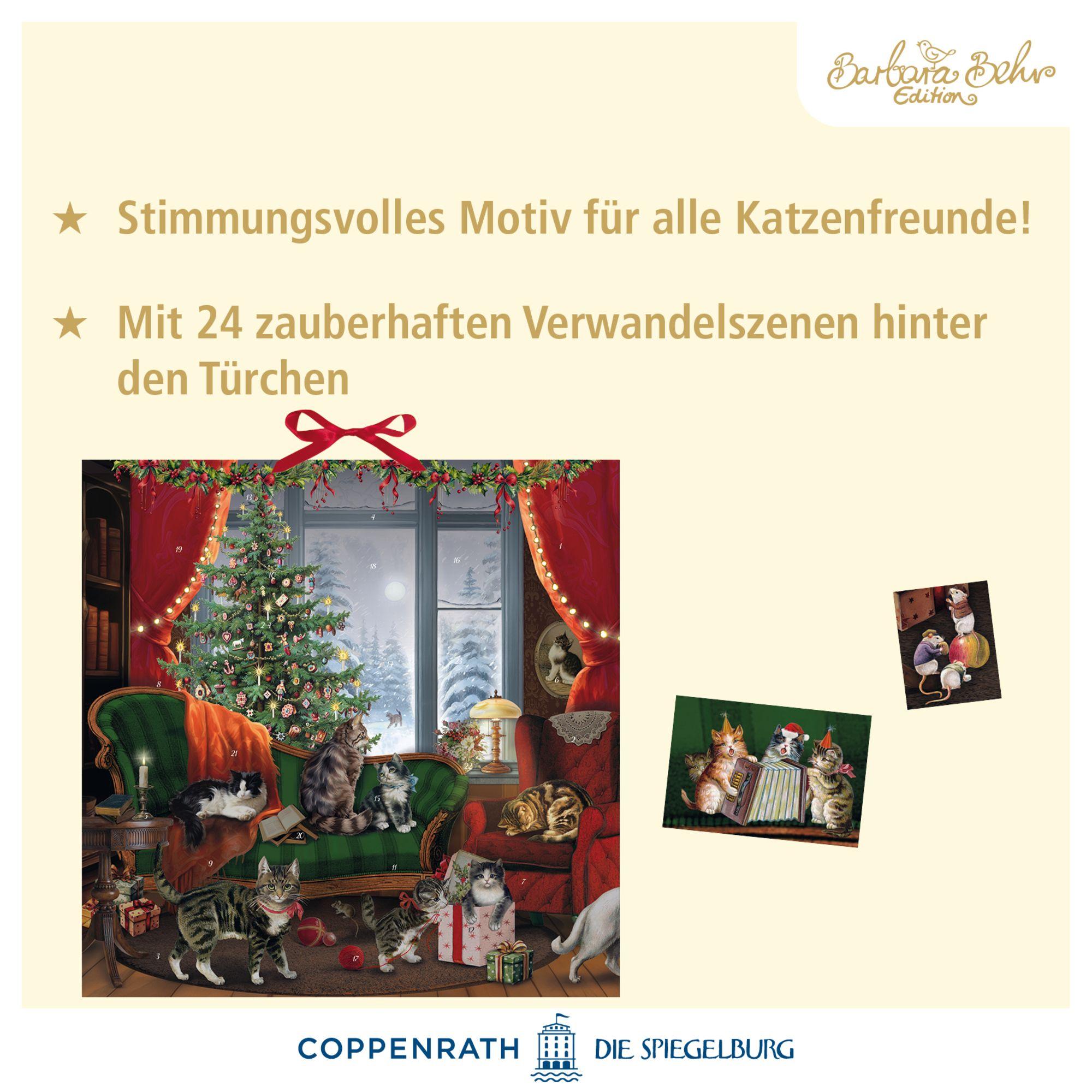 Beispielinhalt (Bild) Wand-Adventskalender - Katzen am Fenster
