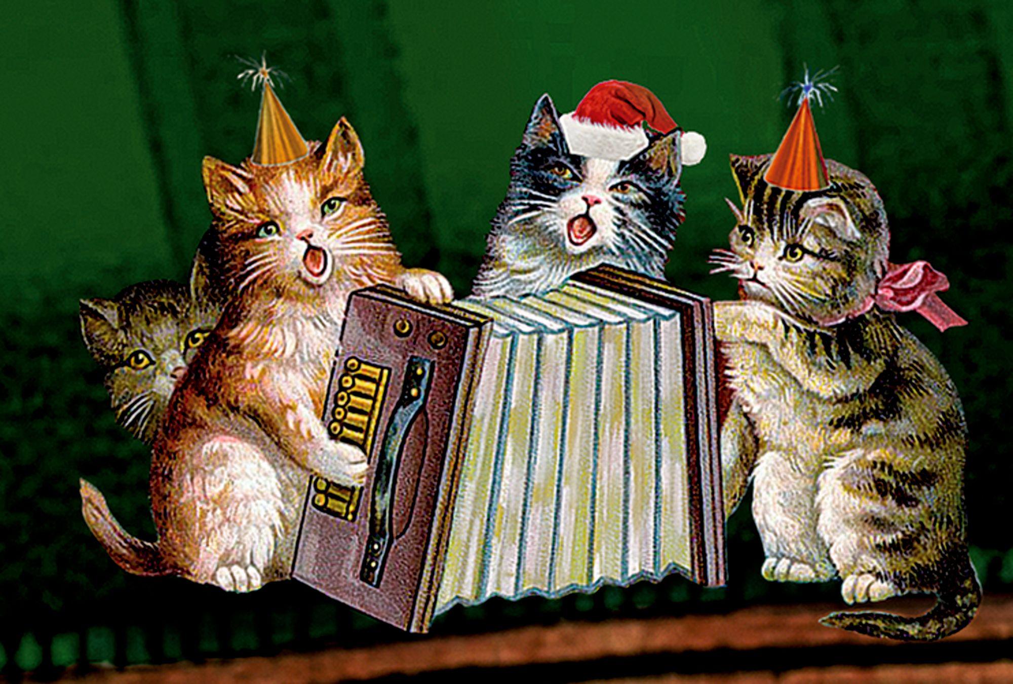 Beispielinhalt (Bild) Wand-Adventskalender - Katzen am Fenster