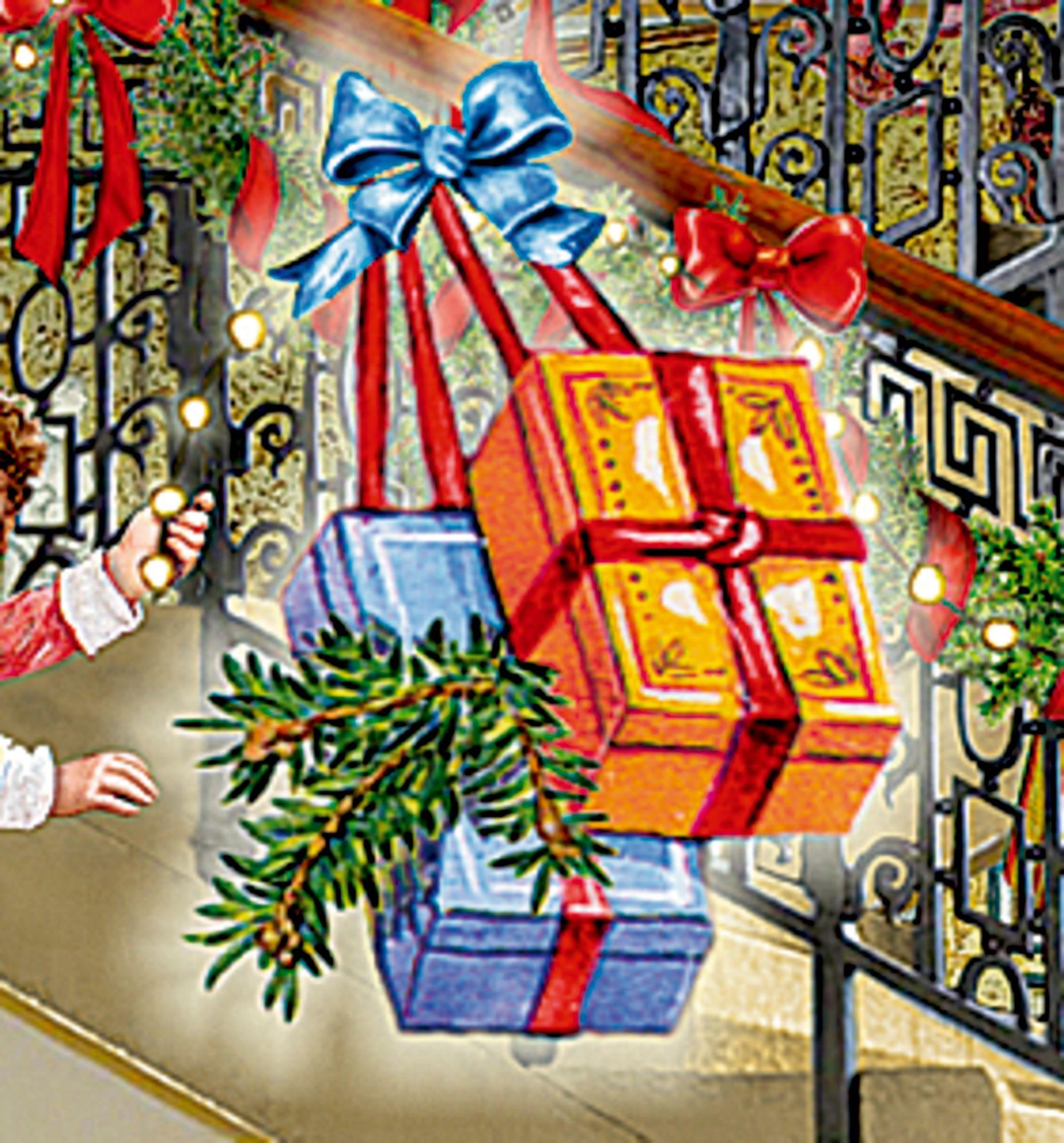 Beispielinhalt (Bild) A3-Wand-Adventskalender - Im Adventshaus