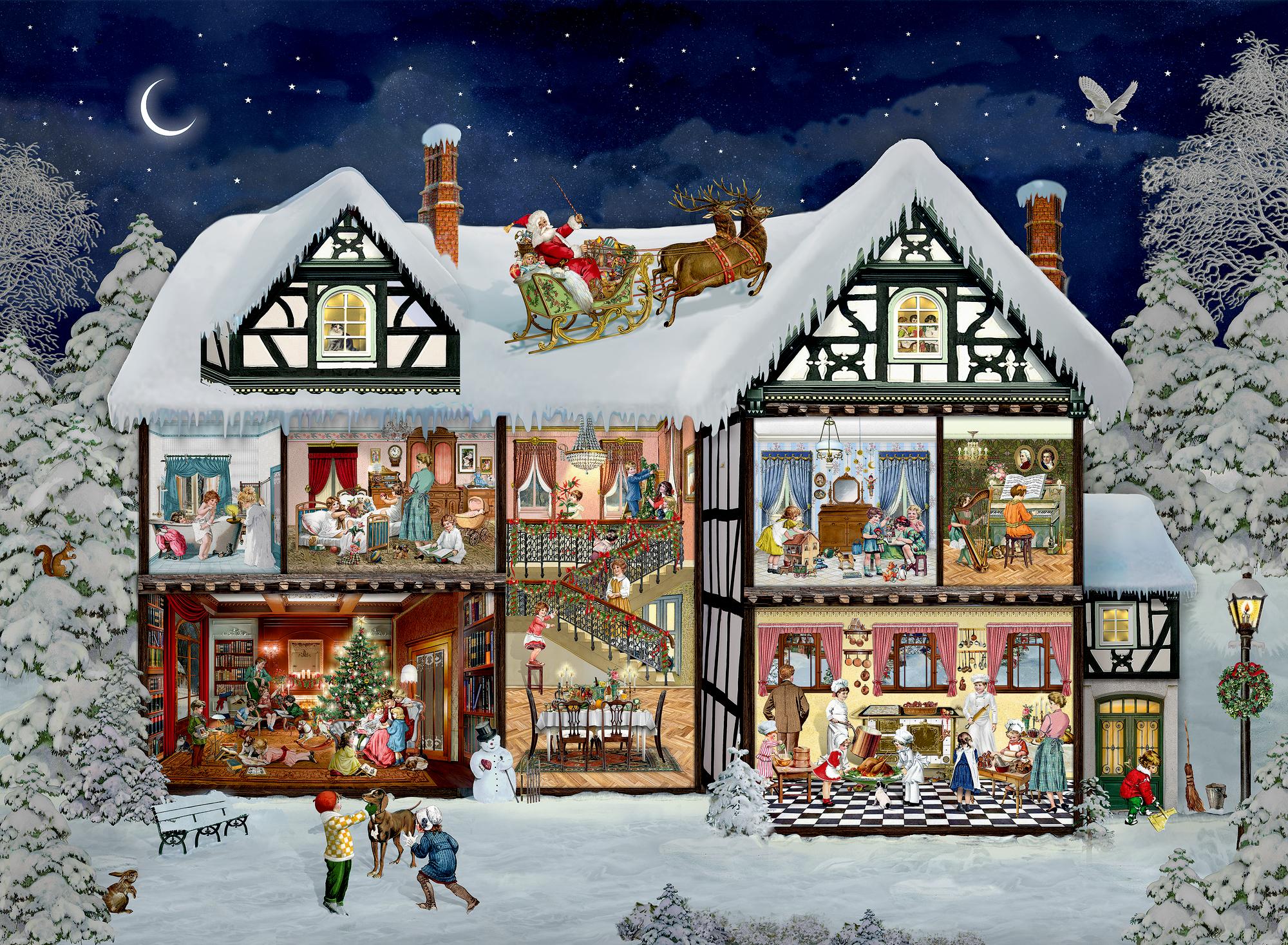 Vorderes Coverbild A3-Wand-Adventskalender - Im Adventshaus