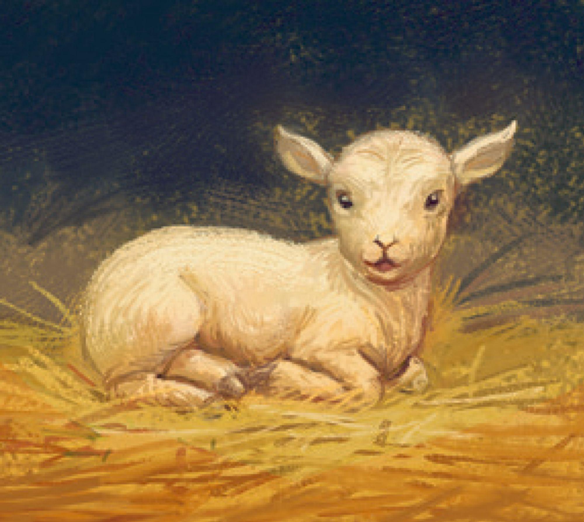 Beispielinhalt (Bild) A3-Wand-Adventskalender - An der Weihnachtskrippe