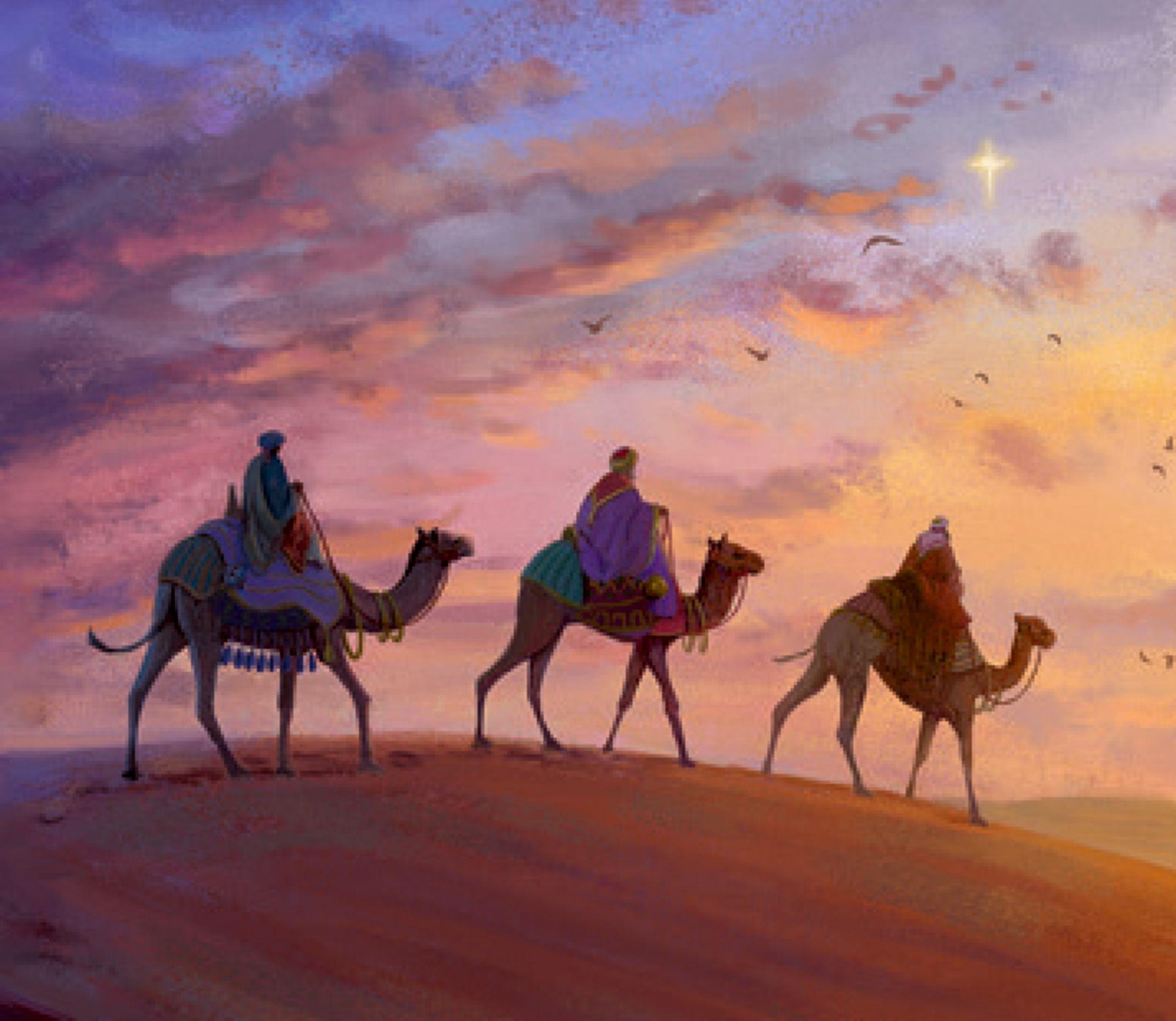 Beispielinhalt (Bild) A3-Wand-Adventskalender - An der Weihnachtskrippe