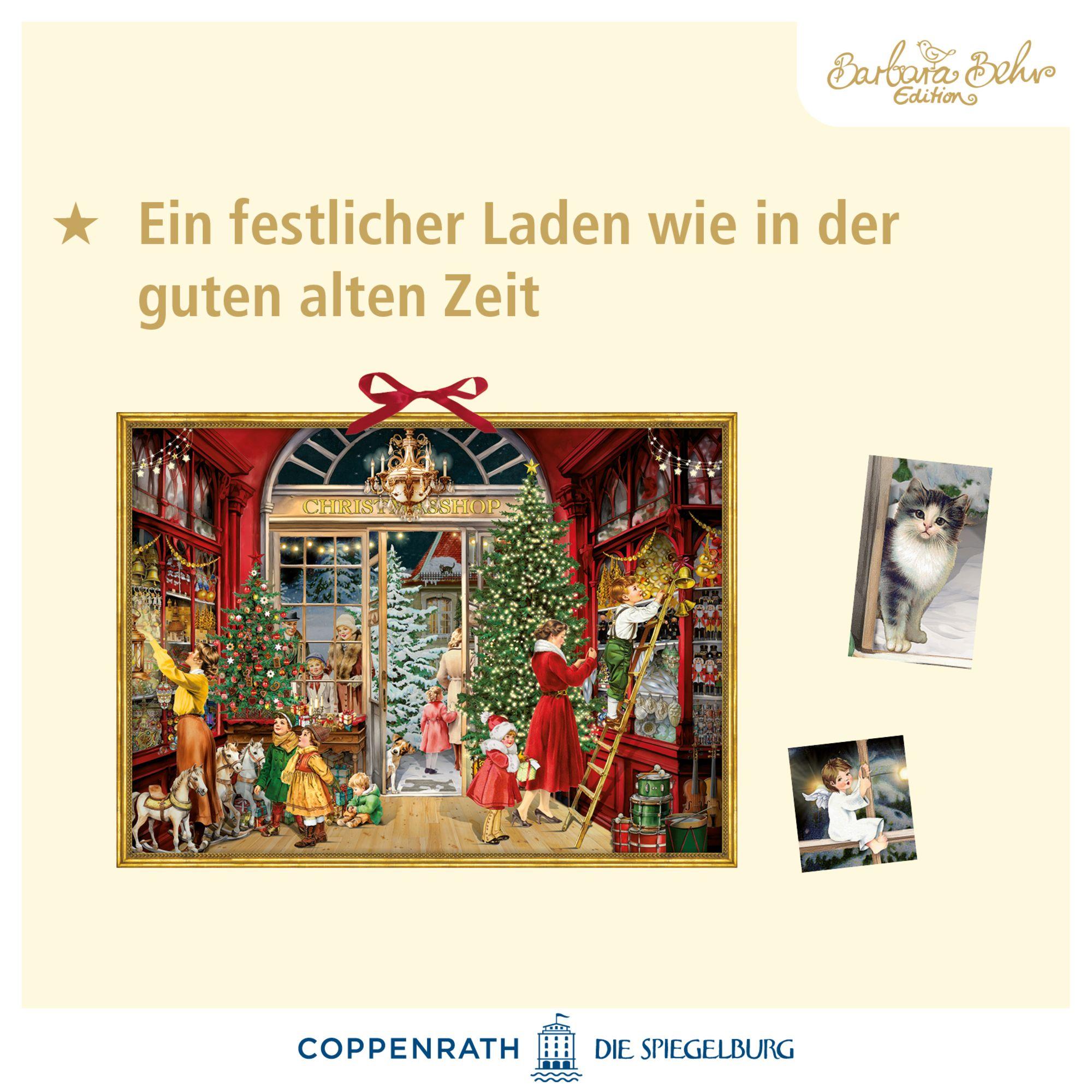 Beispielinhalt (Bild) Wand-Adventskalender - Nostalgischer Weihnachtsladen