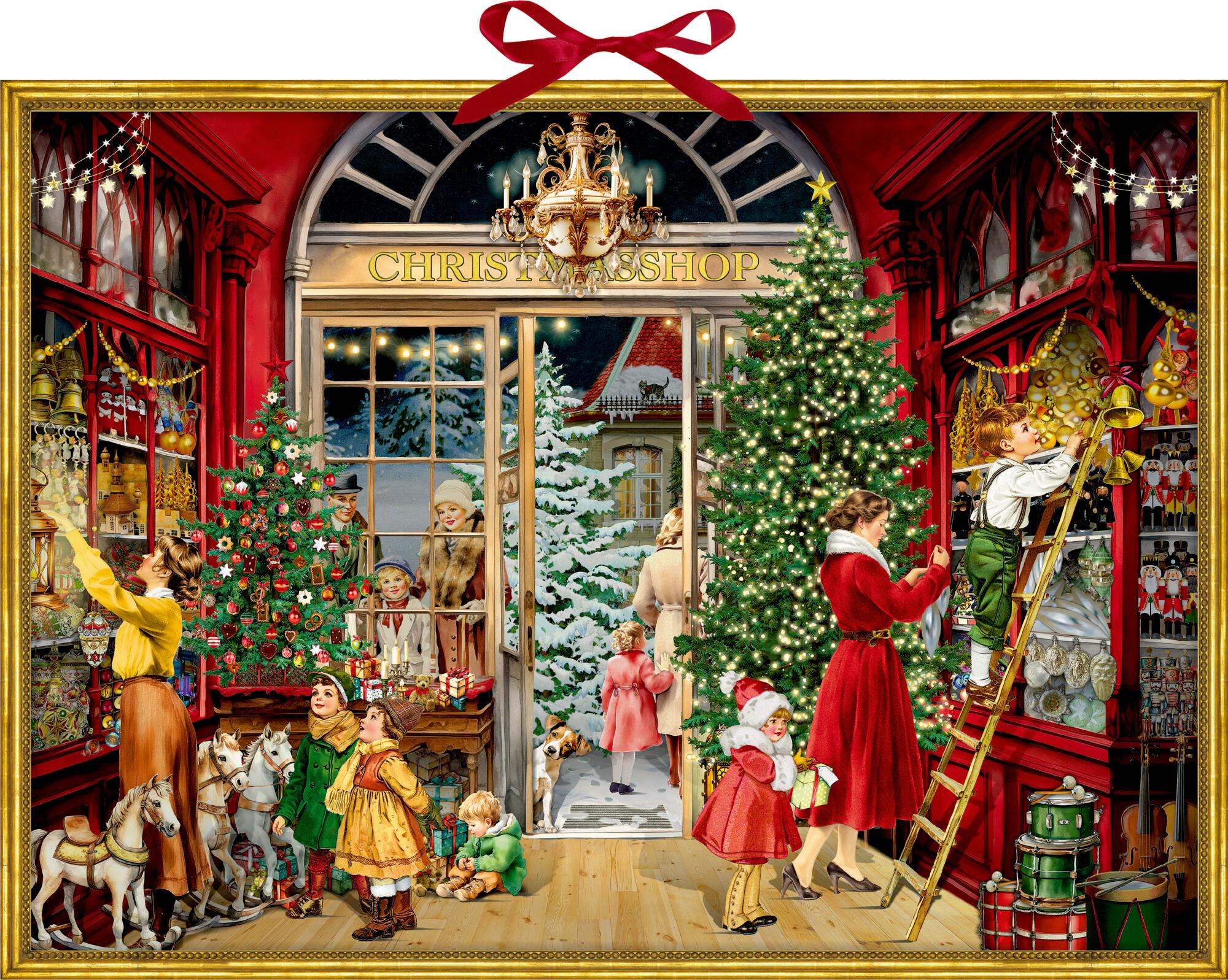 Vorderes Coverbild Wand-Adventskalender - Nostalgischer Weihnachtsladen
