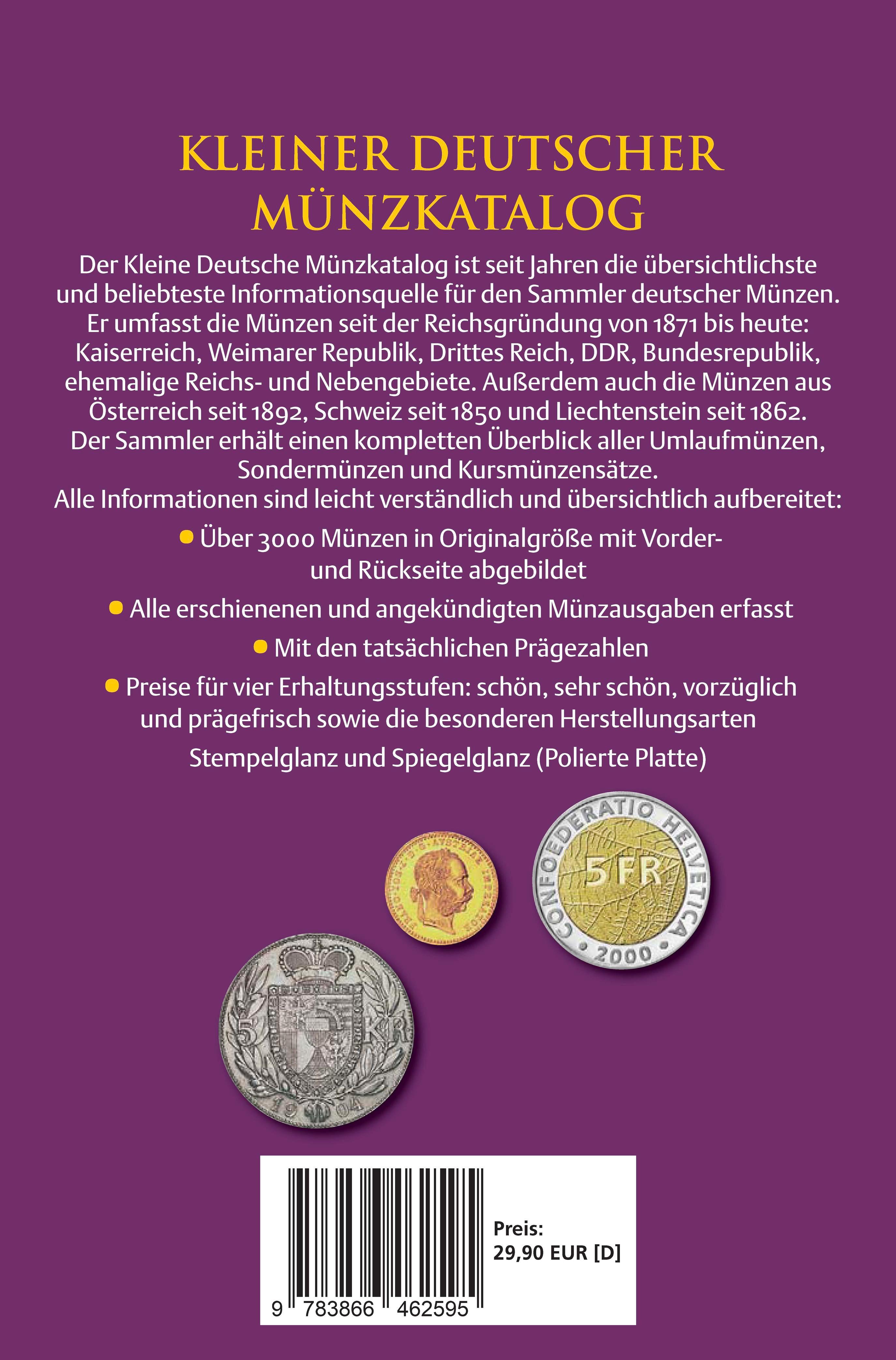Rückseitencover Kleiner deutscher Münzkatalog