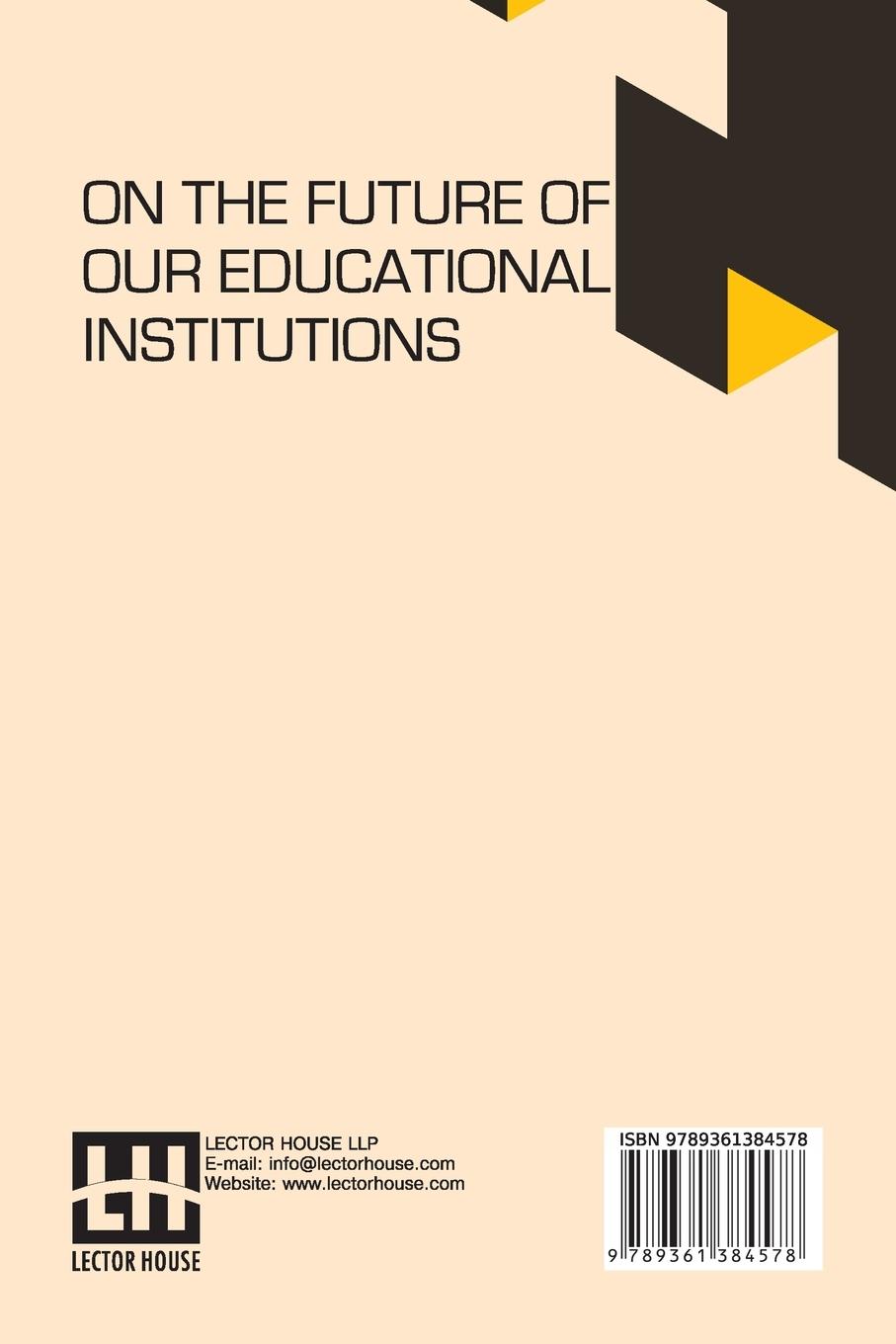 Rückseitencover On The Future Of Our Educational Institutions