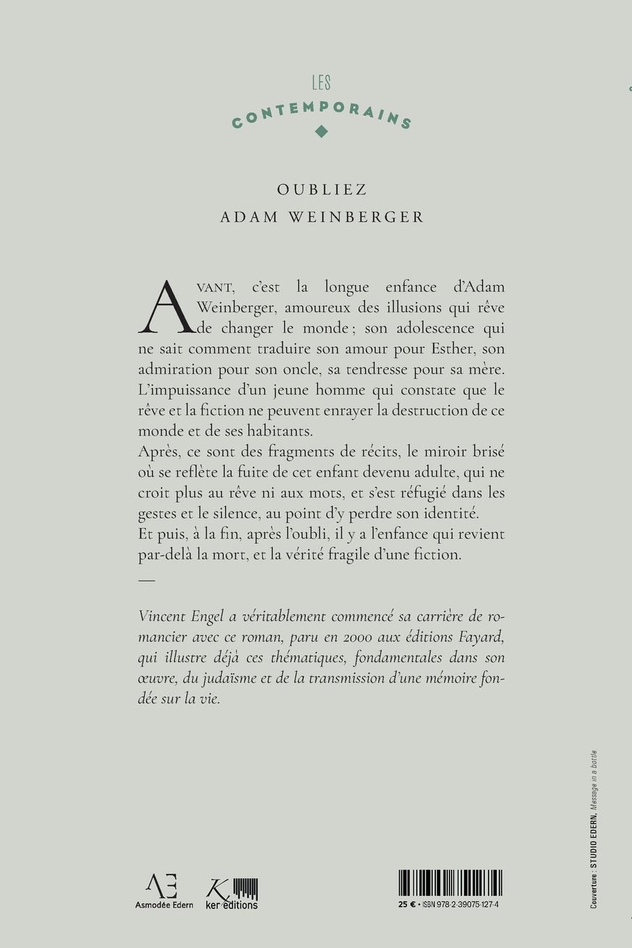 Rückseitencover Oubliez Adam Weinberger