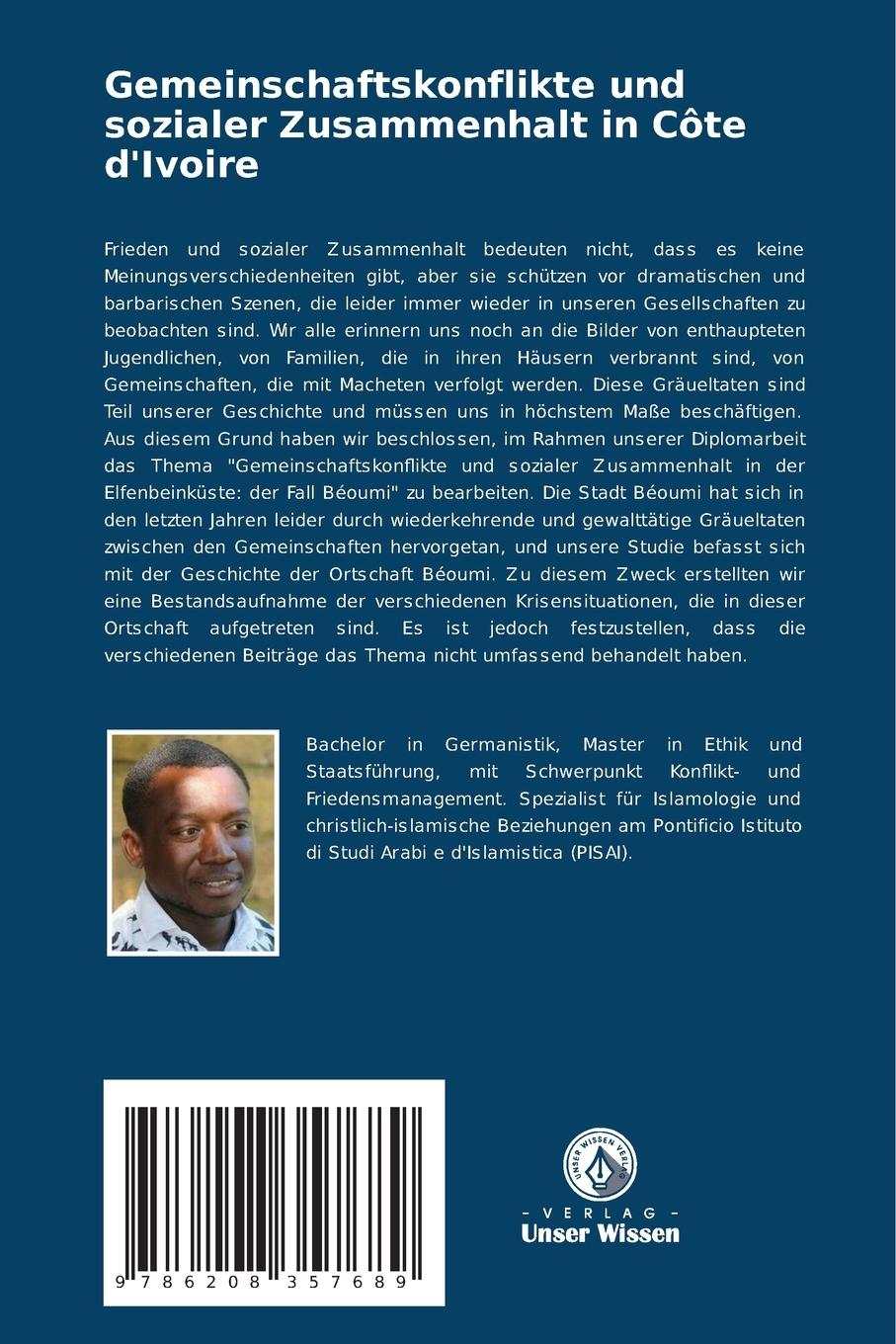 Rückseitencover Gemeinschaftskonflikte und sozialer Zusammenhalt in Côte d'Ivoire