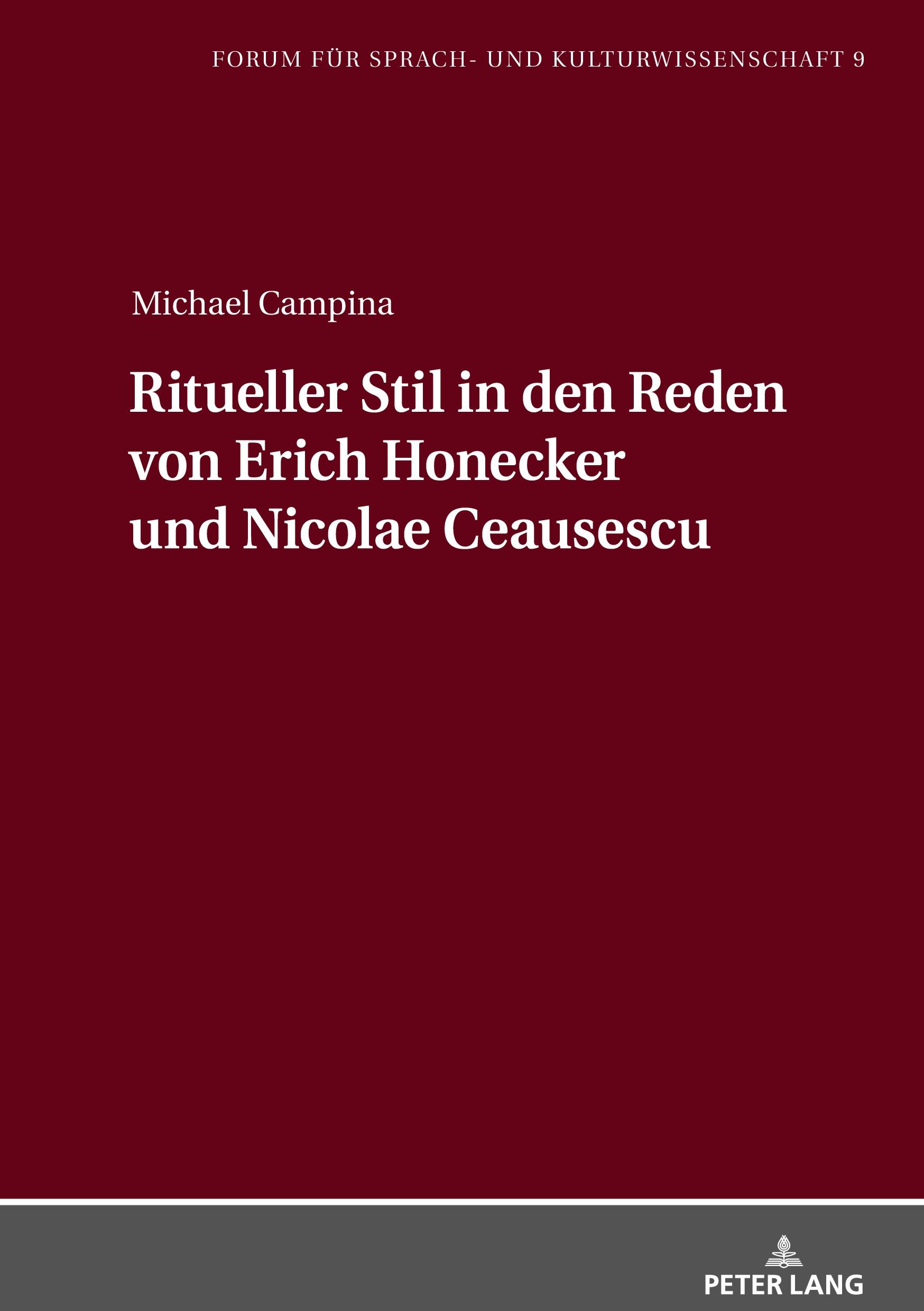 Vorderes Coverbild Ritueller Stil in den Reden von Erich Honecker und Nicolae Ceausescu