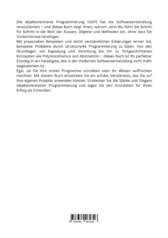 Rückseitencover Objektorientierte  Programmierung verstehen