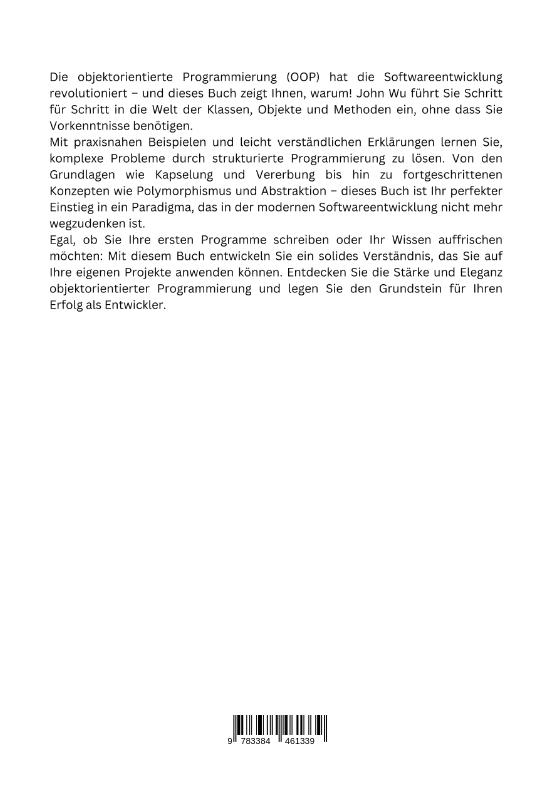 Rückseitencover Objektorientierte  Programmierung verstehen