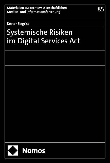 Vorderes Coverbild Systemische Risiken im Digital Services Act