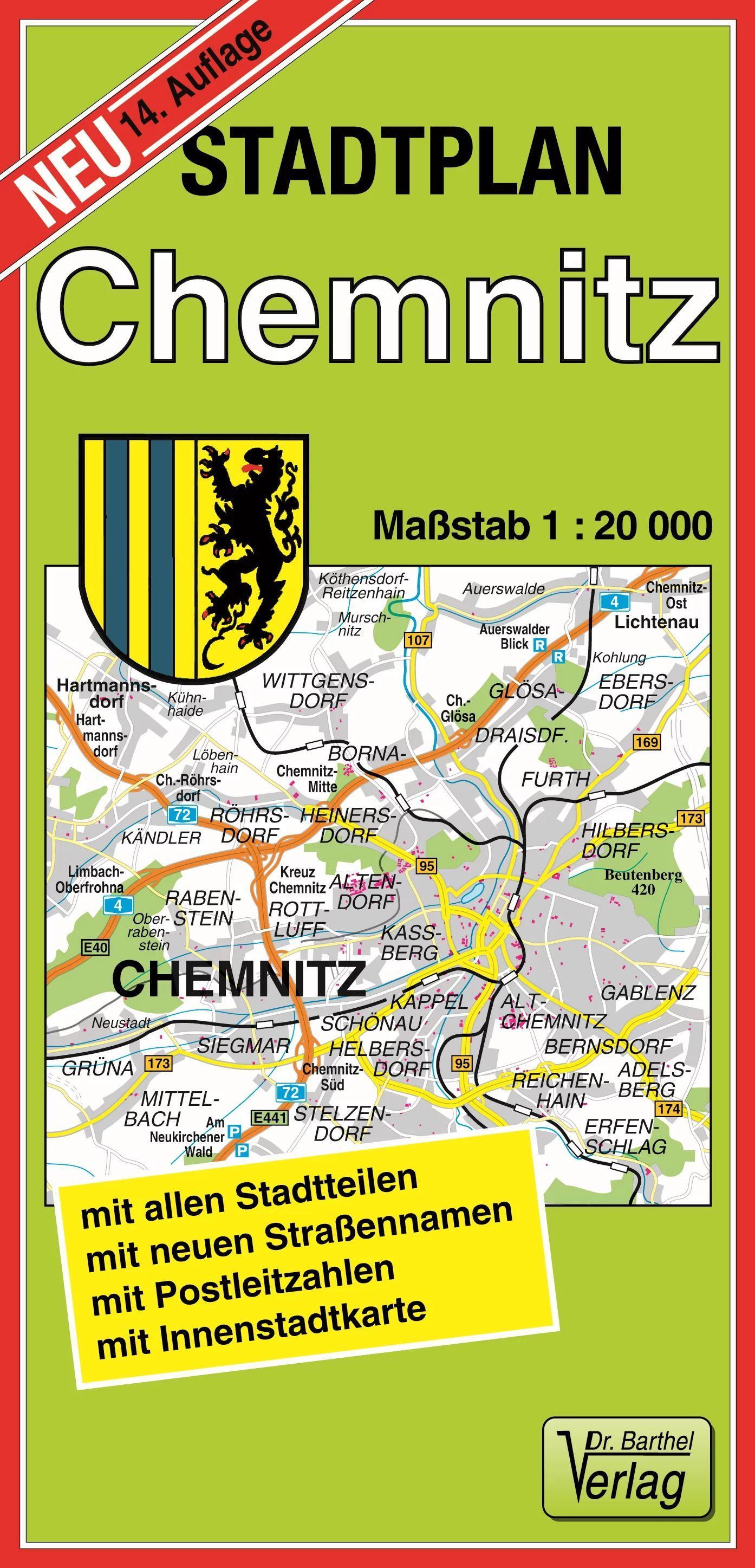 Vorderes Coverbild Stadtplan Chemnitz 1 : 20 000