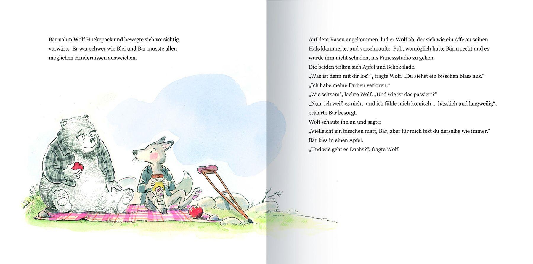 Beispielinhalt (Bild) Der Bär, der Wolf und das blaue Geheimnis