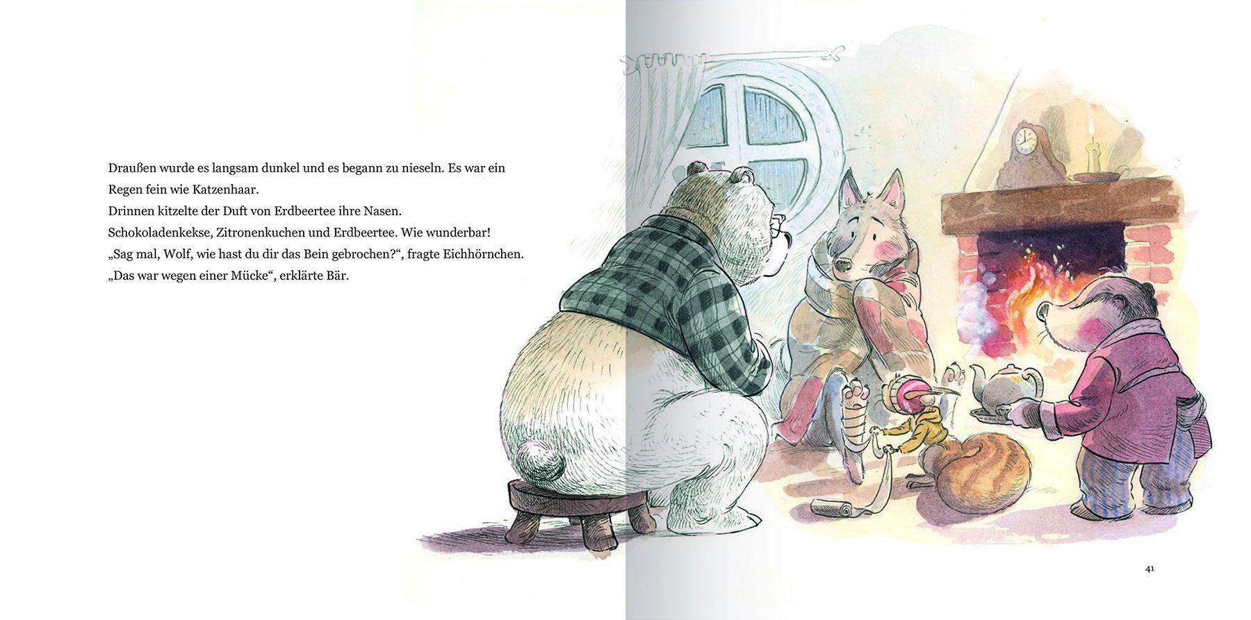 Beispielinhalt (Bild) Der Bär, der Wolf und das blaue Geheimnis