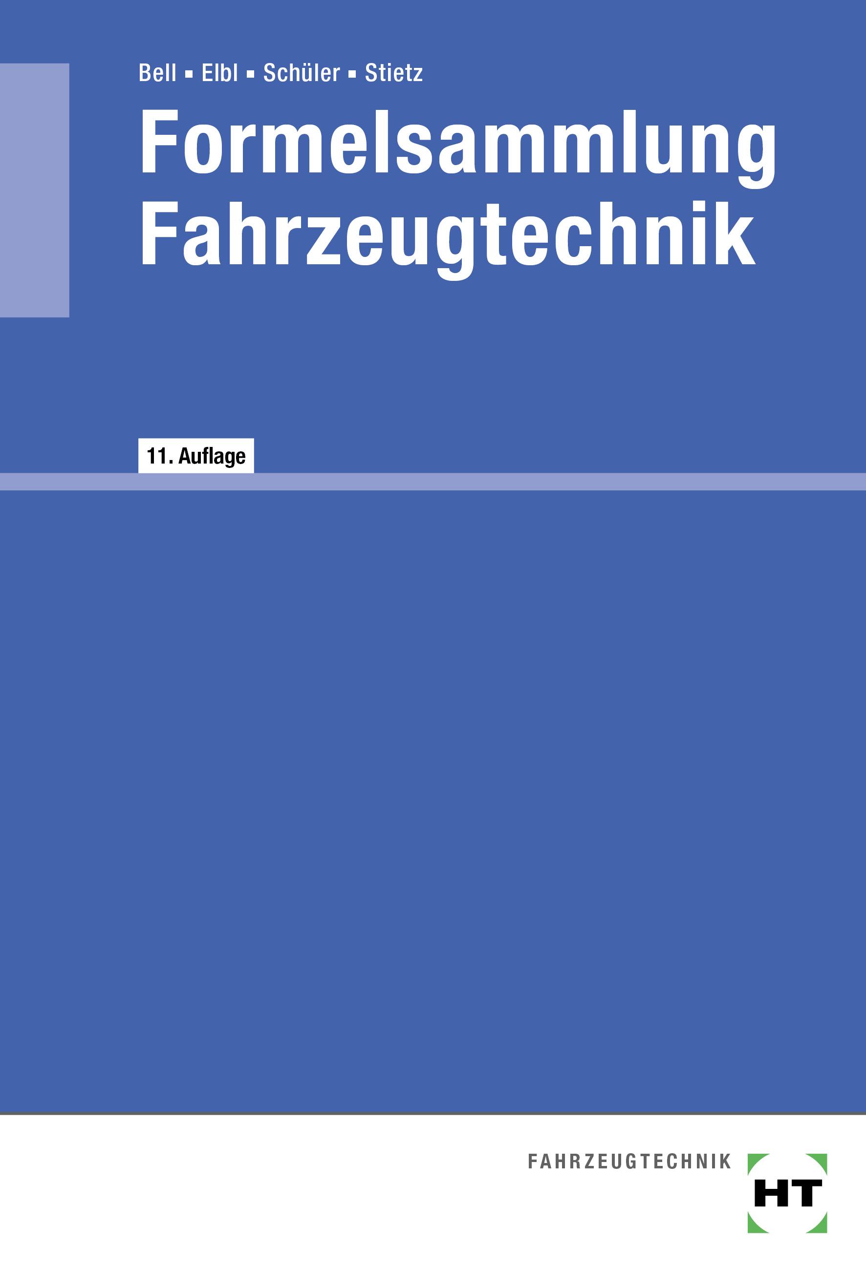 Vorderes Coverbild eBook inside: Buch und eBook Formelsammlung Fahrzeugtechnik