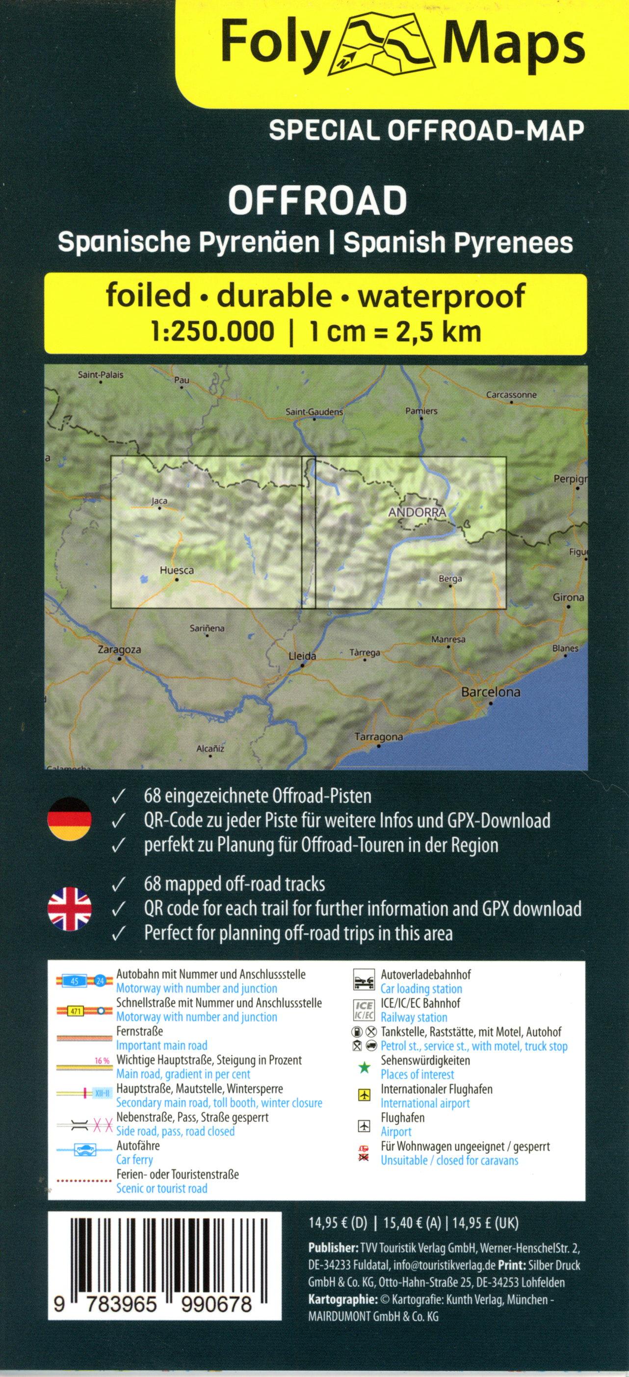 Beispielinhalt (Bild) FolyMaps OFFROAD Spanische Pyrenäen 1:250 000