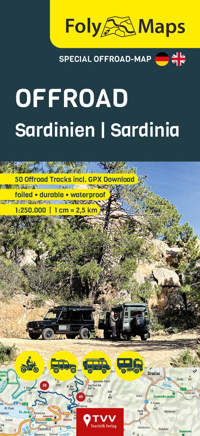 Vorderes Coverbild FolyMaps OFFROAD Sardinien 1:250 000