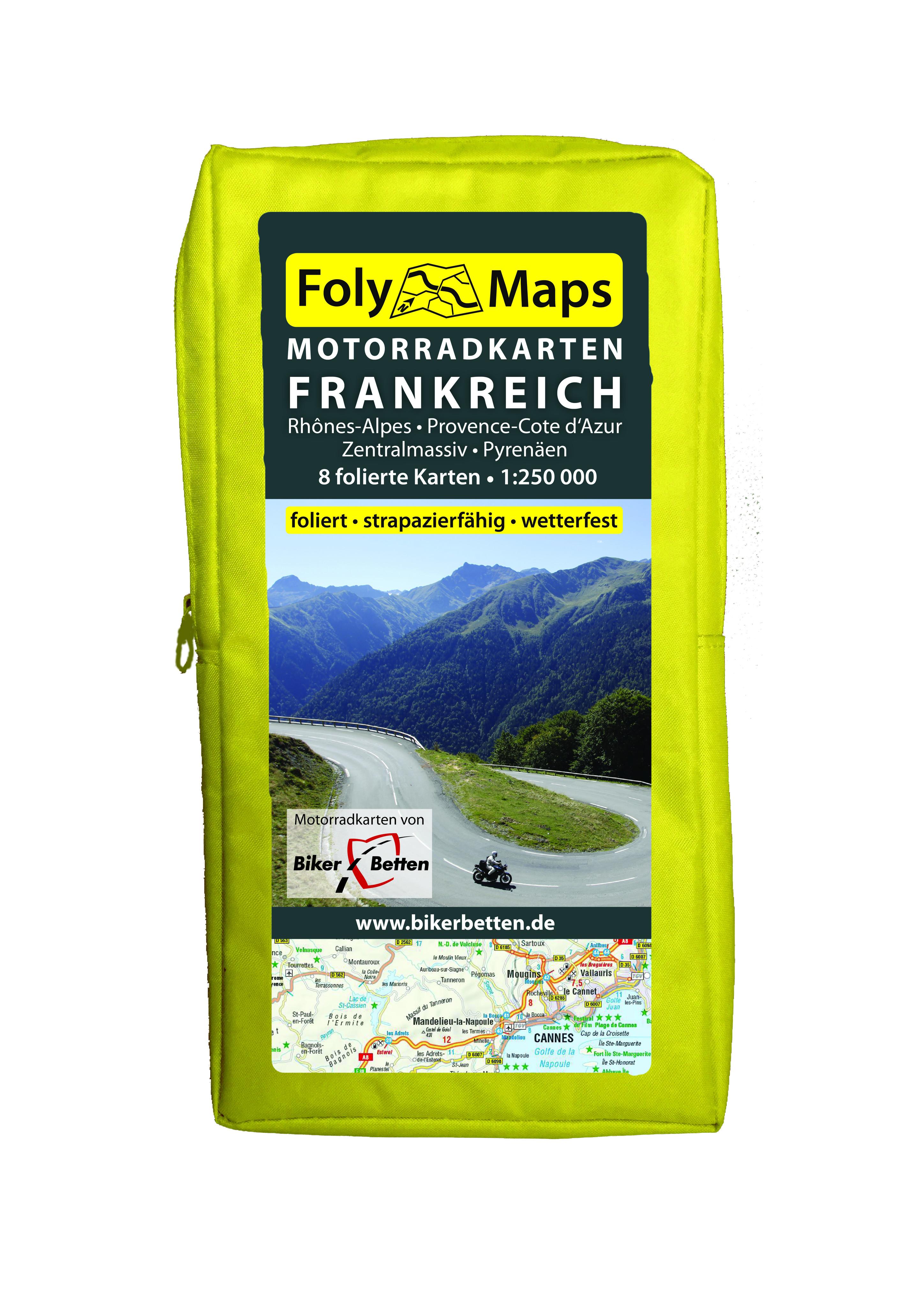 Vorderes Coverbild FolyMaps Motorradkarten Frankreich Süd