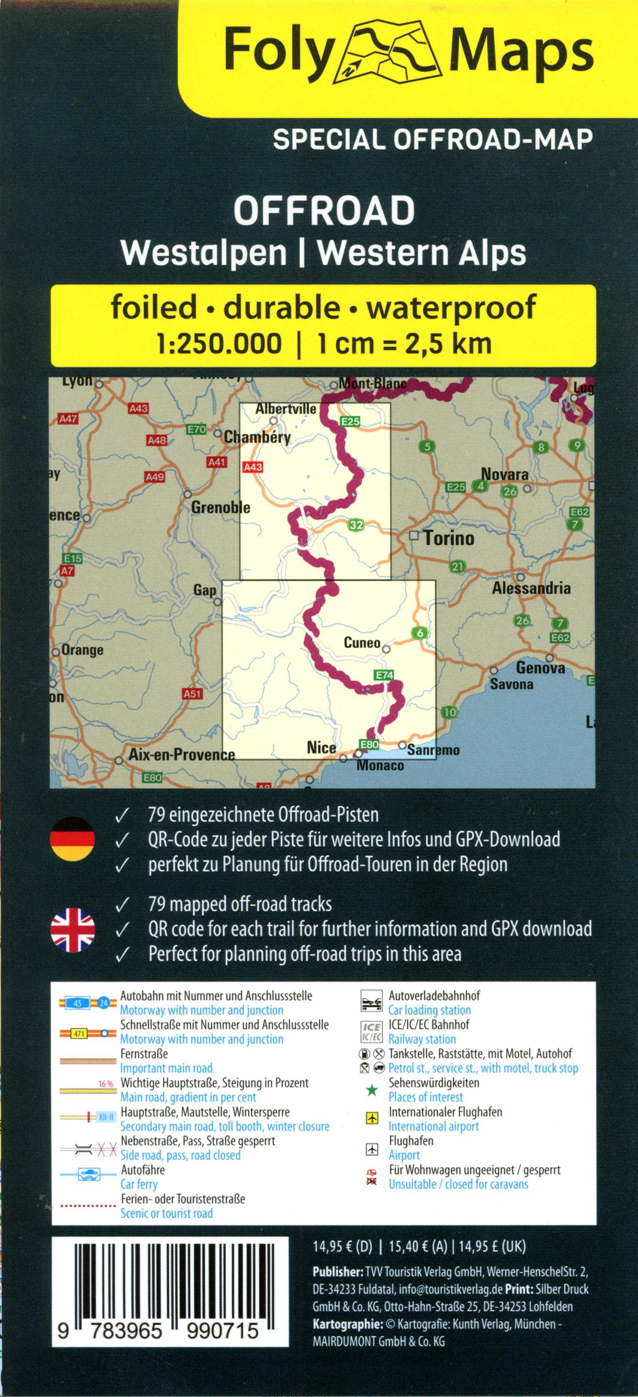 Beispielinhalt (Bild) FolyMaps OFFROAD Westalpen 1:250 000