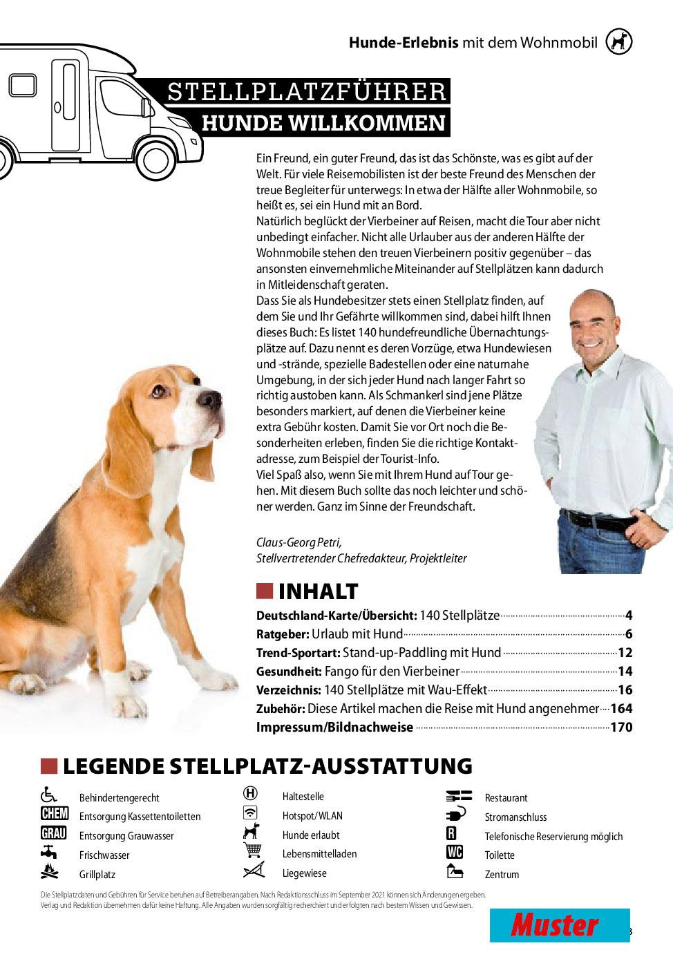 Beispielinhalt (Bild) Stellplatzführer Hunde Willkommen